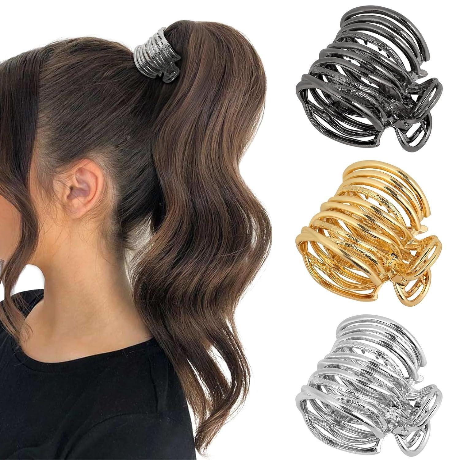 LuxusKollektion Haarklammer Haarklammer Metall Pferdeschwanz Clips Haarspangen Damen Rutschfest