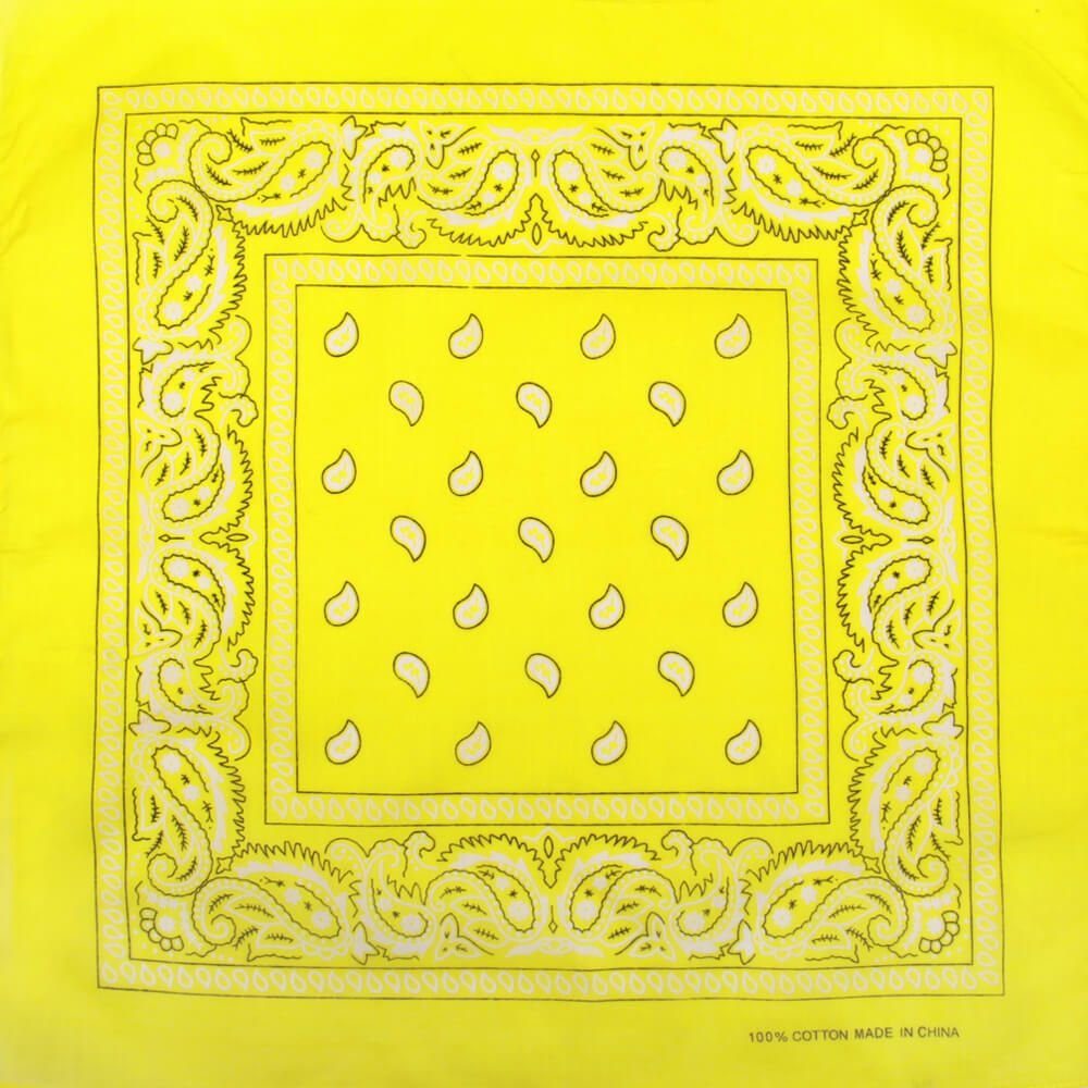 Goodman Design Modetuch Bandana Kopftuch Halstuch Gelb Paisley, aus Baumwolle