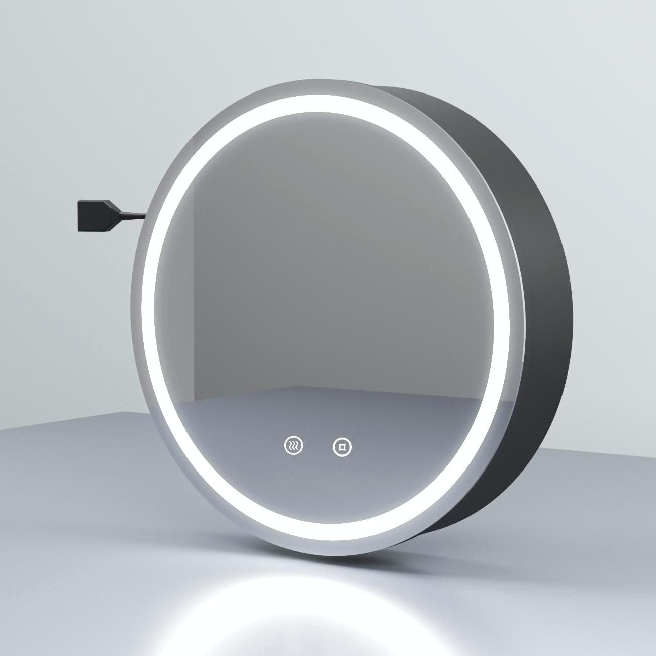 WDWRITTI Spiegelschrank Rund 60cm Badezimmerspiegelschrank mit beleuchtung günstig online kaufen