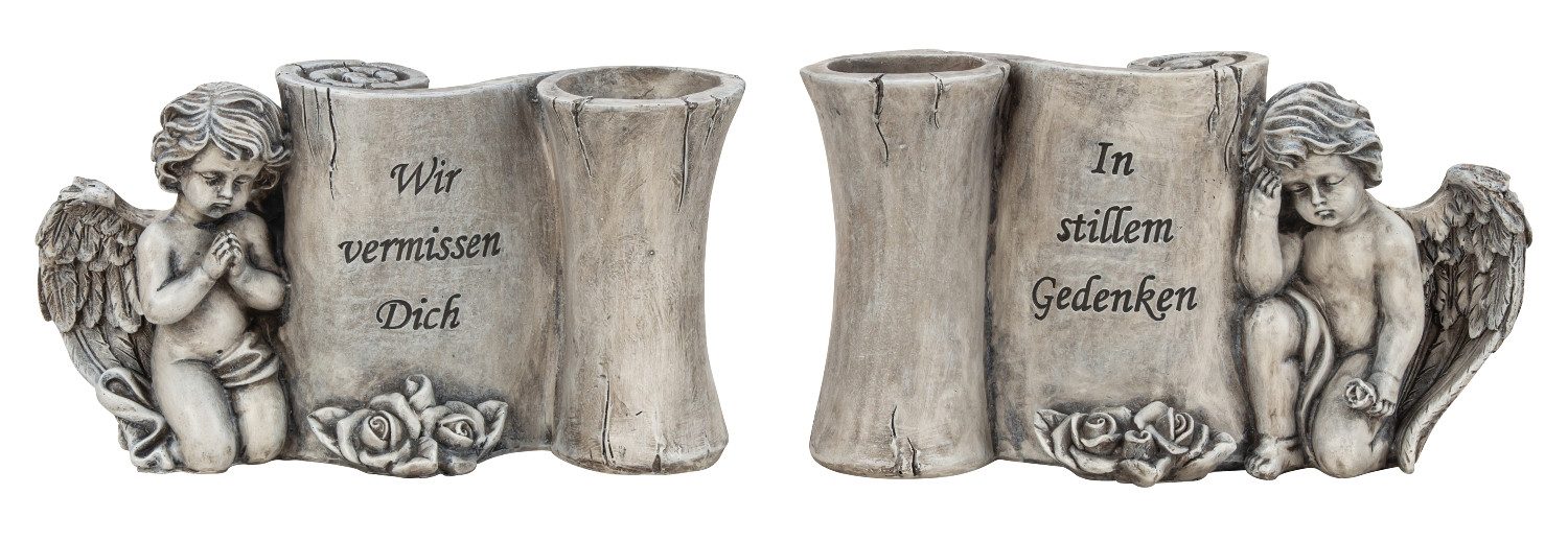 MF Grabkerze Set Grabengel mit Blumenvase günstig online kaufen