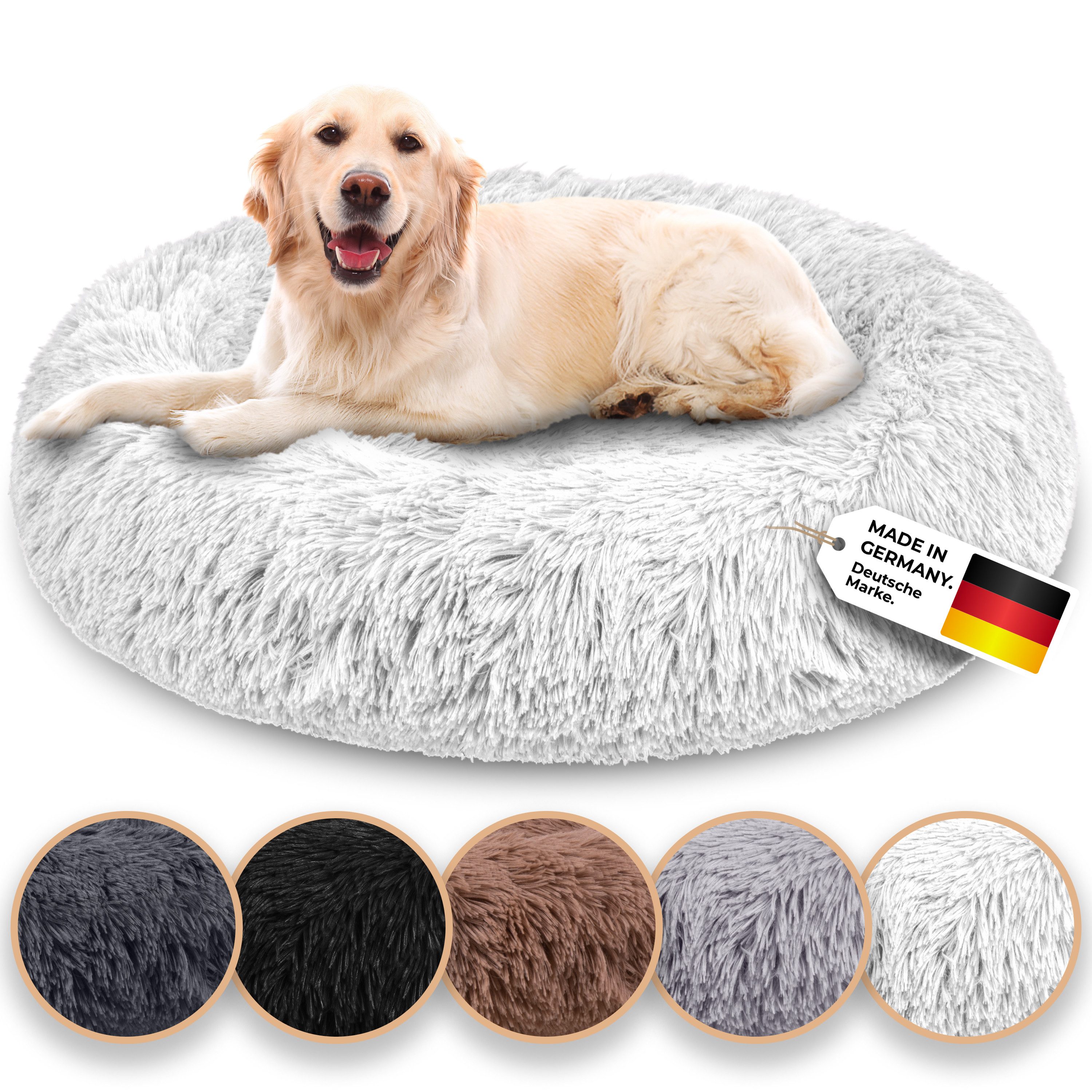 Belune Tierbett Kuschelweiches Hundebett mit Bezug - Original Belune - Made in Germany, vegane Materialien, waschbarer Bezug, verschiedene Größen und Farben, extra gemütlich