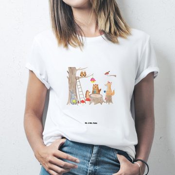 Mr. & Mrs. Panda T-Shirt Waldtiere Picknick - Weiß - Geschenk, Nachthemd, Igel, Maus, Herrn, S (1-tlg)