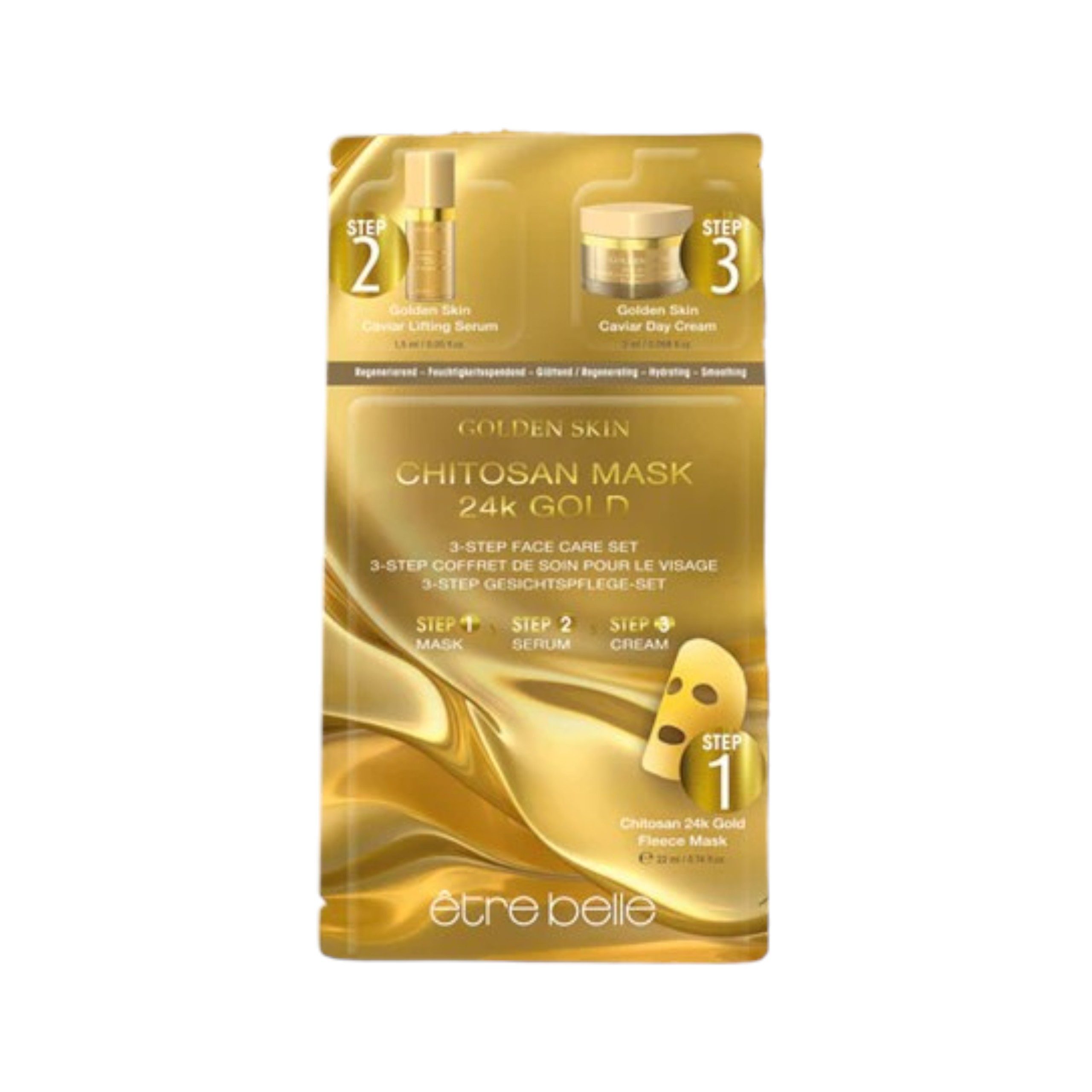 Etre Belle Gesichtsmasken-Set Etre Belle Golden Skin 3-Step Pflege – Gold & Caviar Luxusbehandlung