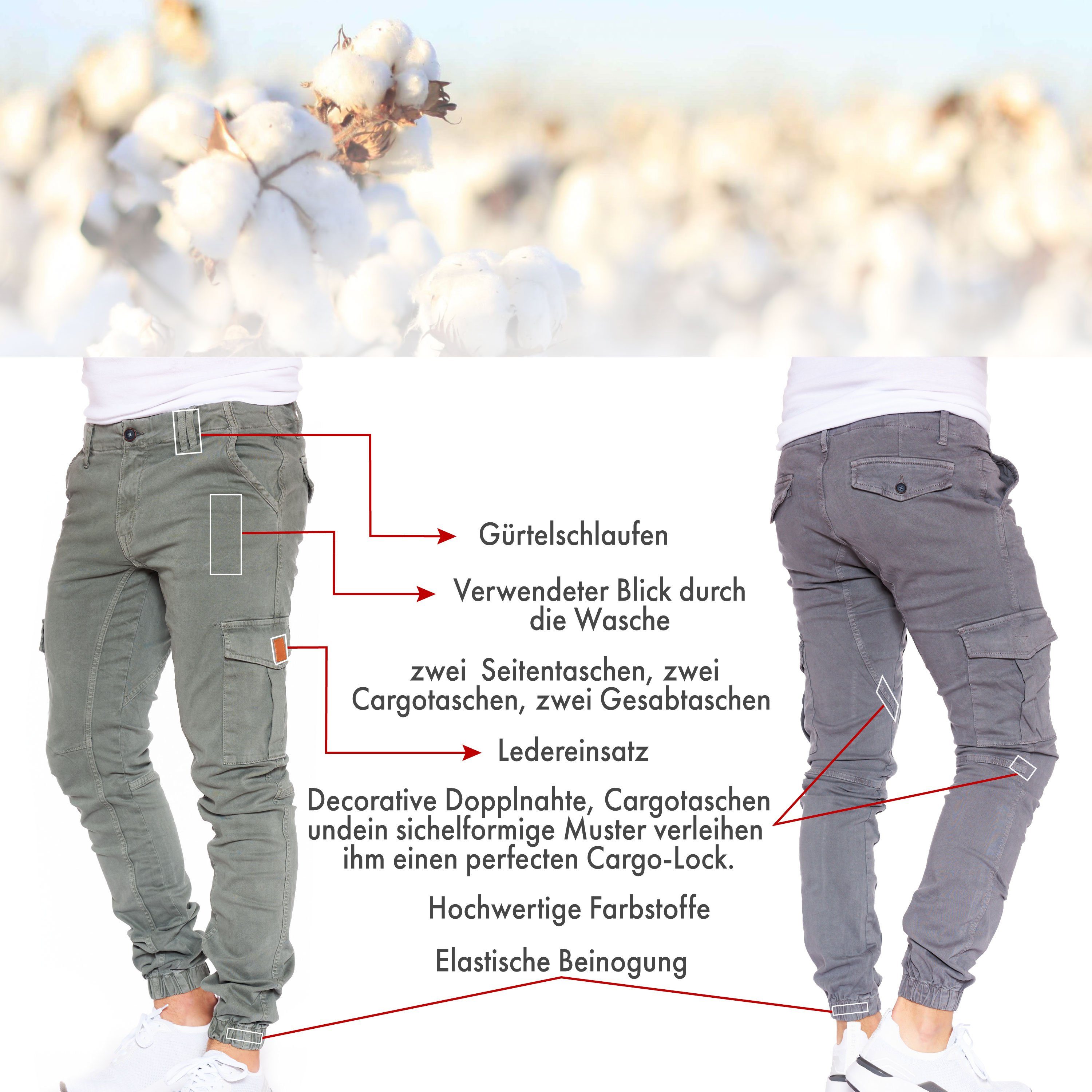 Styleko Cargohose Slim fit Cargohose Herren Cargohose männer Cargohose für Herren Jogger