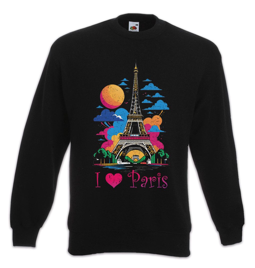 Sweatshirt I Love Paris Sweatshirt Amour Stadt City Ville Eiffelturm Frankreich