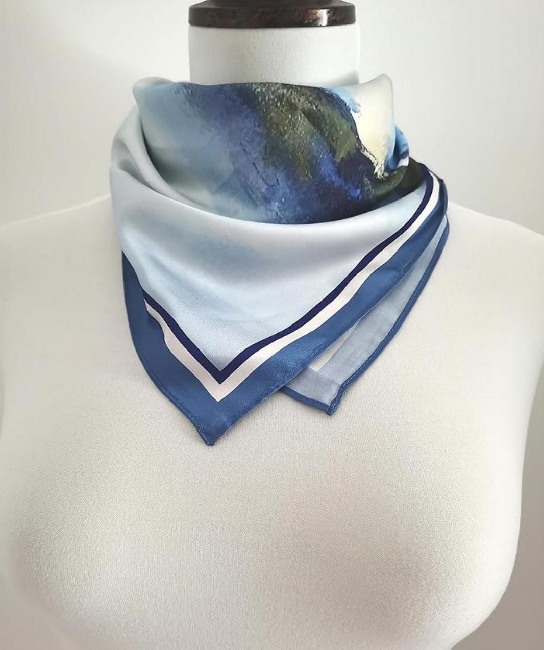 Zaewry Seidentuch Stirnband Quadratischer Haar-Bandanas-Schal für Damen – Bild 2 von 3