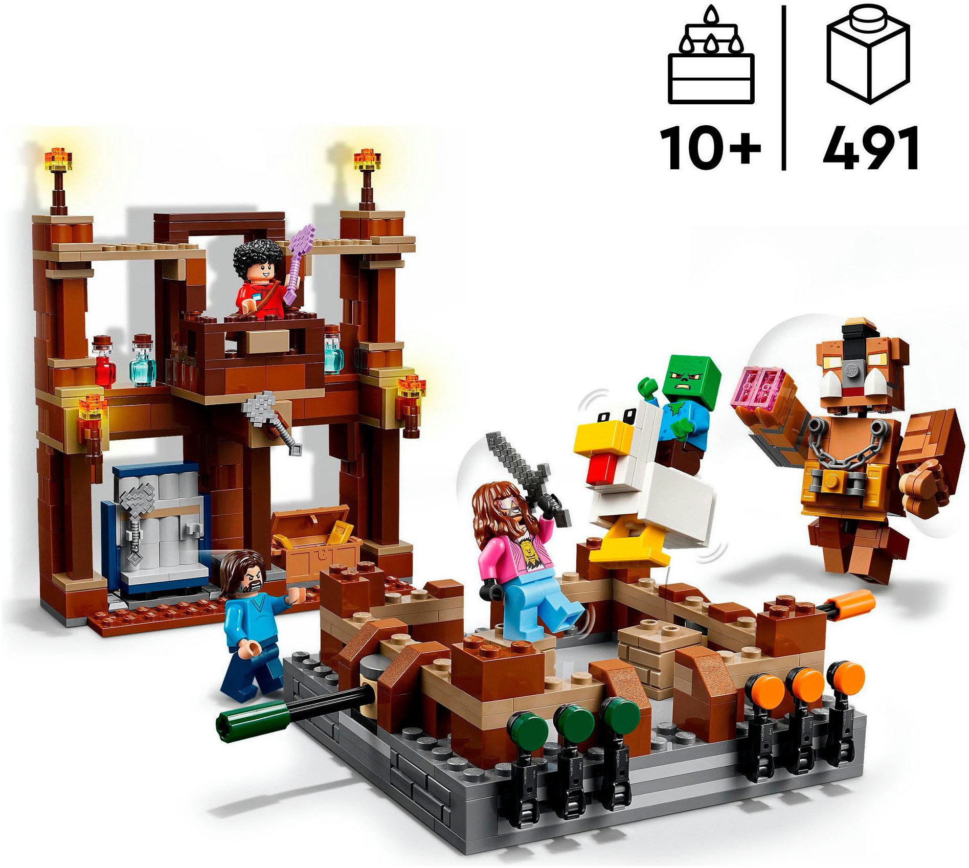 LEGO® Waldanwesen mit Boxring (21272), LEGO® Minecraft Konstruktionsspielsteine, (491 St), Made in Europe