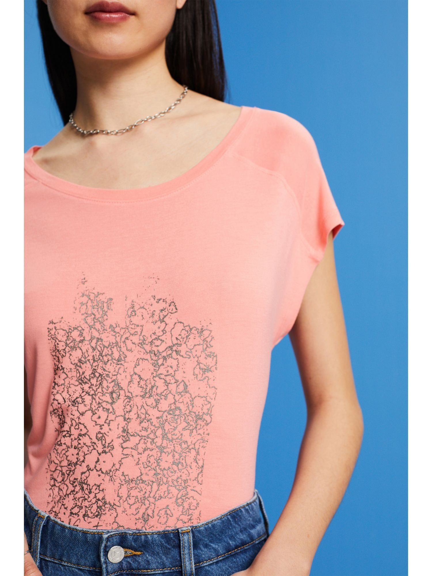 T-Shirt CORAL LENZING™ T-Shirt Collection mit ECOVERO™ Print, (1-tlg) Esprit