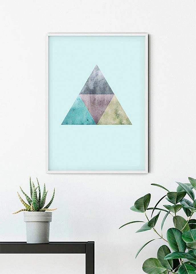 Komar Poster Triangles Top Blue, Formen, (1 Wohnzimmer Schlafzimmer, Kunst St), Kinderzimmer