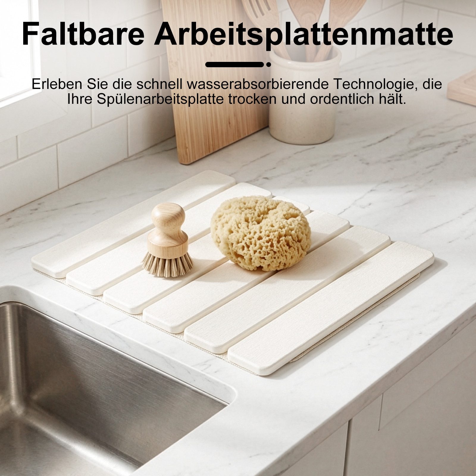 Youyijia Abtropfmatte Saugfähige Abtropfmatte 40x30 cm – Kieselgur Trockenmatte Küche & Bad