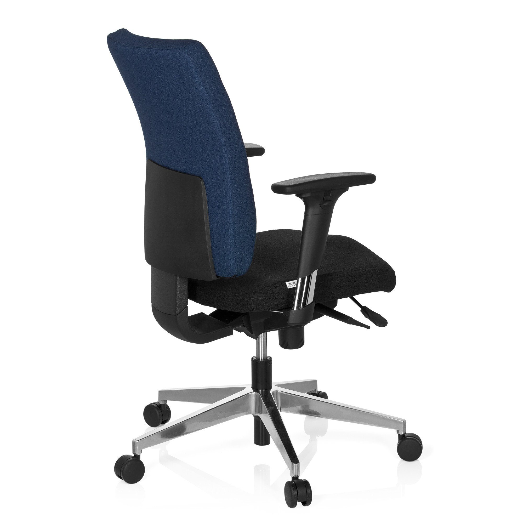 St), Schwarz/Blau Schreibtischstuhl (1 Drehstuhl Profi Stoff PRO-TEC OFFICE Bürostuhl 350 hjh ergonomisch