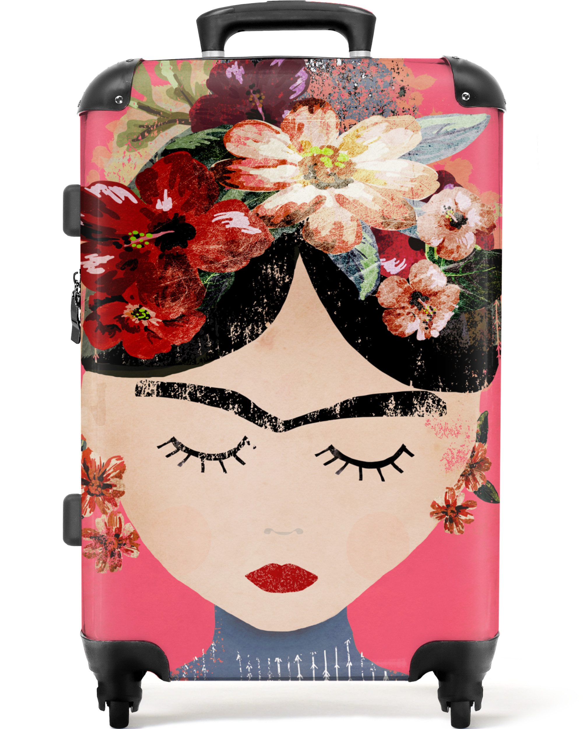 NoBoringSuitcases.com© Hartschalen-Trolley Frida Kahlo - Frau günstig online kaufen