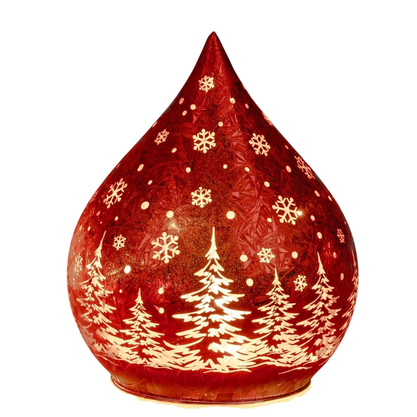 formano LED Dekolicht LED Deko-Tropfen Weihnachten 15 cm Frosty-Rot mit Timer 6h/18h, LED fest integriert
