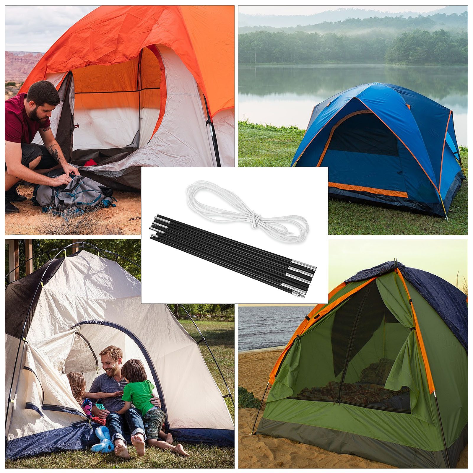 Youyijia Einbogenzelt Zeltstange 4.5m Verstellbarer Universal Markisenrahmen Kit Zeltstangen