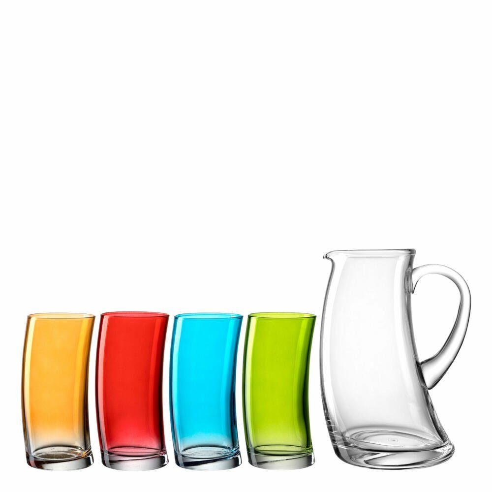 LEONARDO Gläser-Set Getränkeset Swing 5-tlg., Glas, hohe Qualität dank Colori