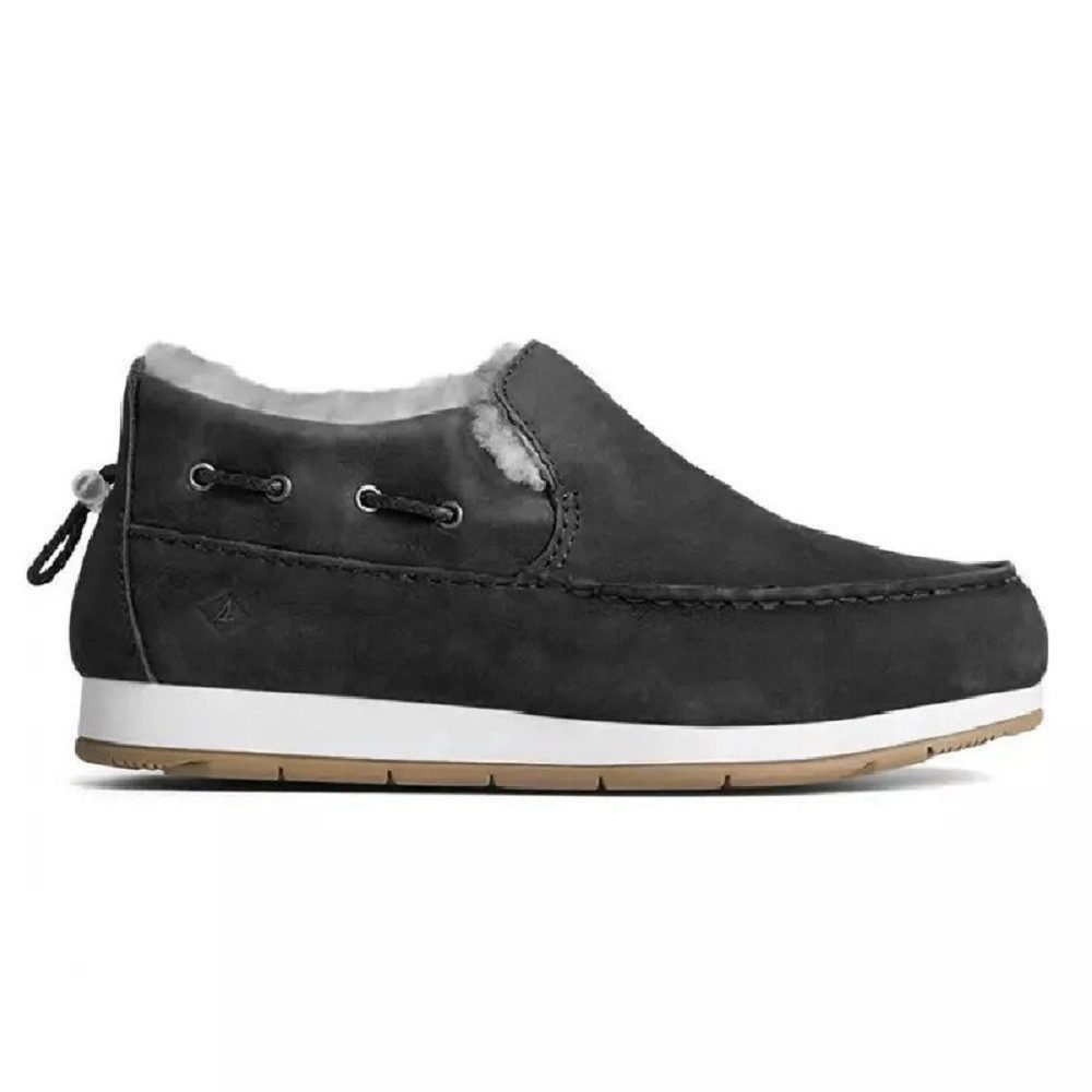 Moc-Sider Winter Black Herren Leder Halbschuhe Bootschuhe STS23796 Bootsschuh