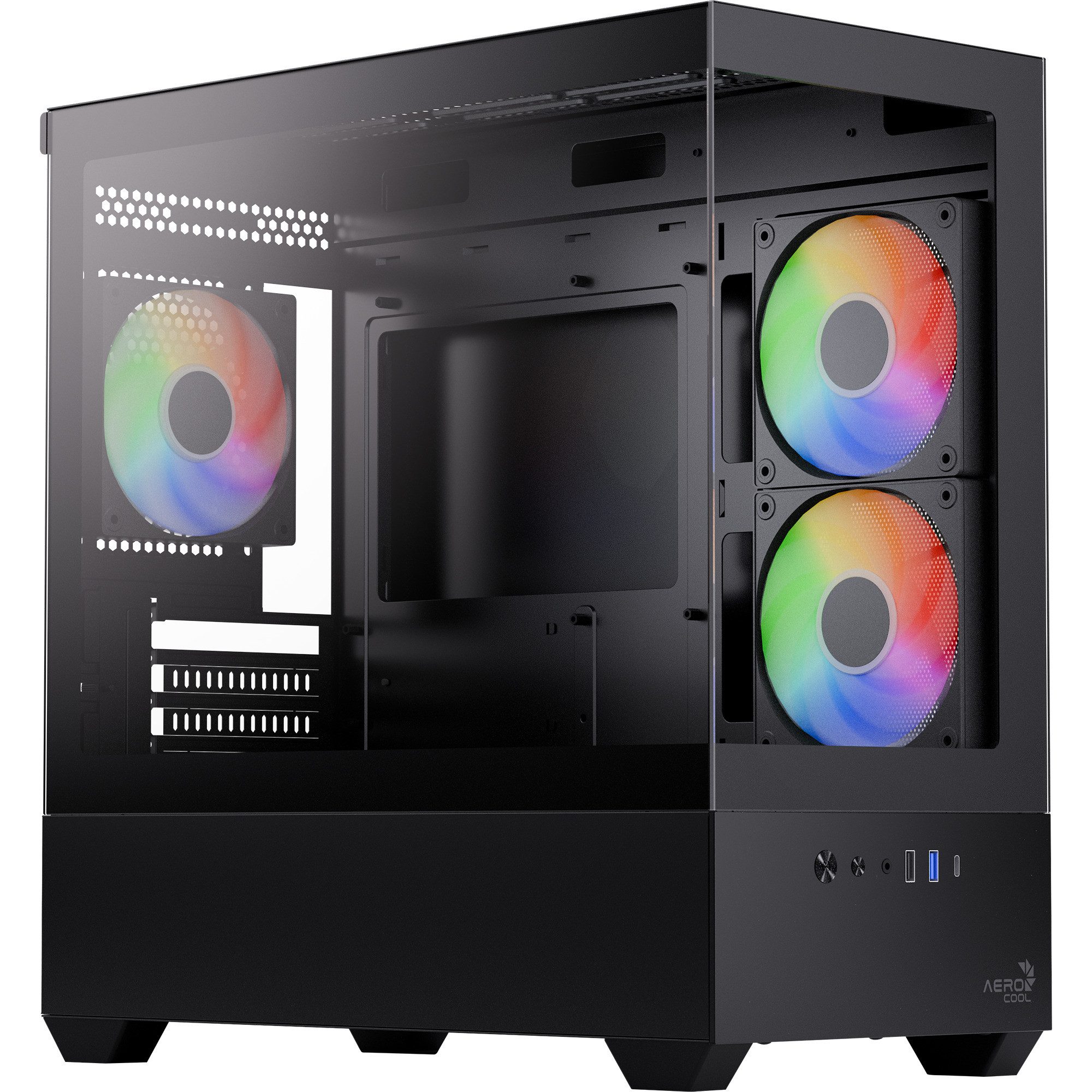 Aerocool PC-Gehäuse Aerocool P300D-G-BK-v1, Tower-Gehäuse, (Tempered