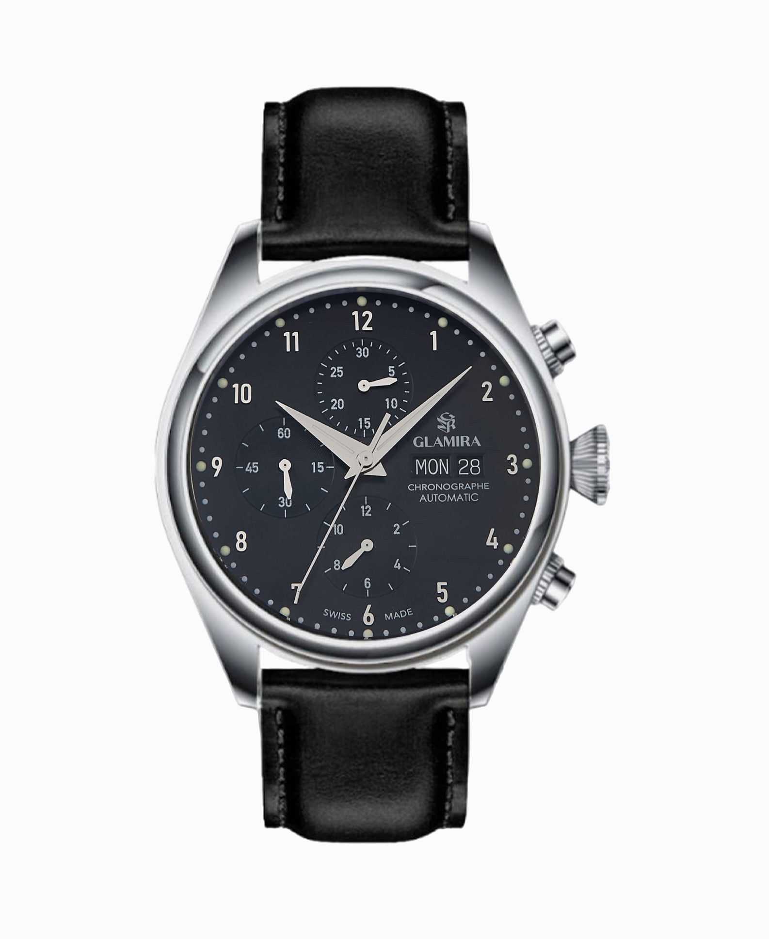 GLAMIRA Luxusuhr GLAMIRA Tireon Automatikuhr Schwarz, (1-tlg), Automatik