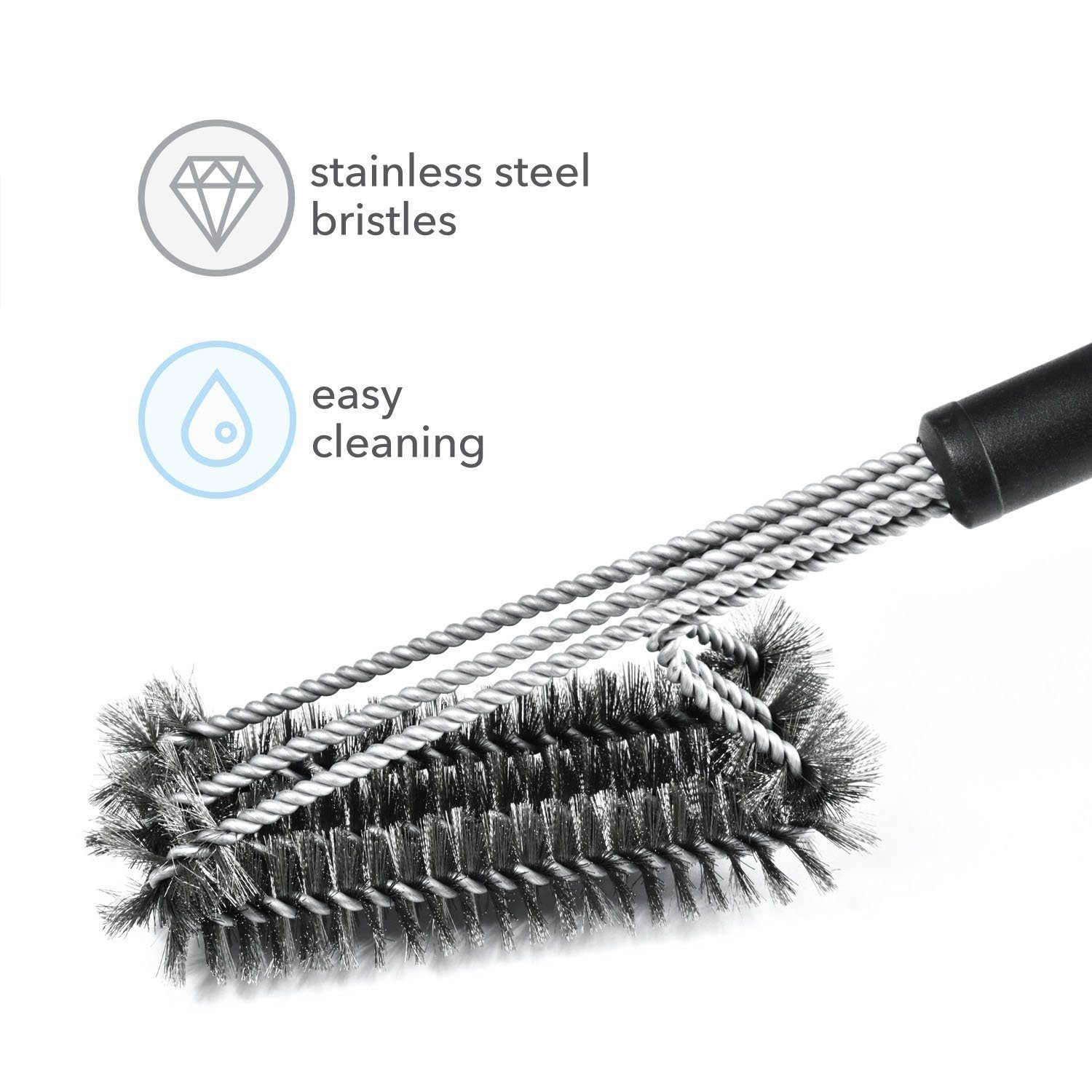 Dimono Grillbürste 360° Grillbürste aus Edelstahl – Hochwertiges BBQ Reinigungswerkzeug, Bürste, Profi, BBQ, (aus Edelstahl), mit Tasche – Bild 4 von 5