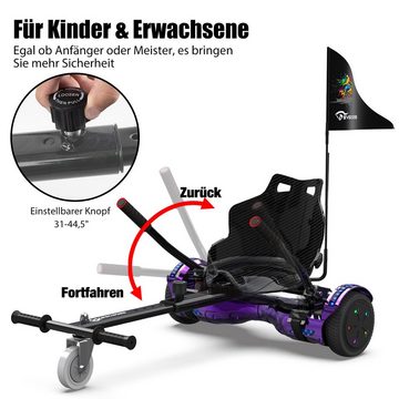 EVERCROSS TECH Balance Scooter Kart 6.5” Hoverboard mit Sitz, XP+Hoverkart, mit Bluetooth, LED-Lichter