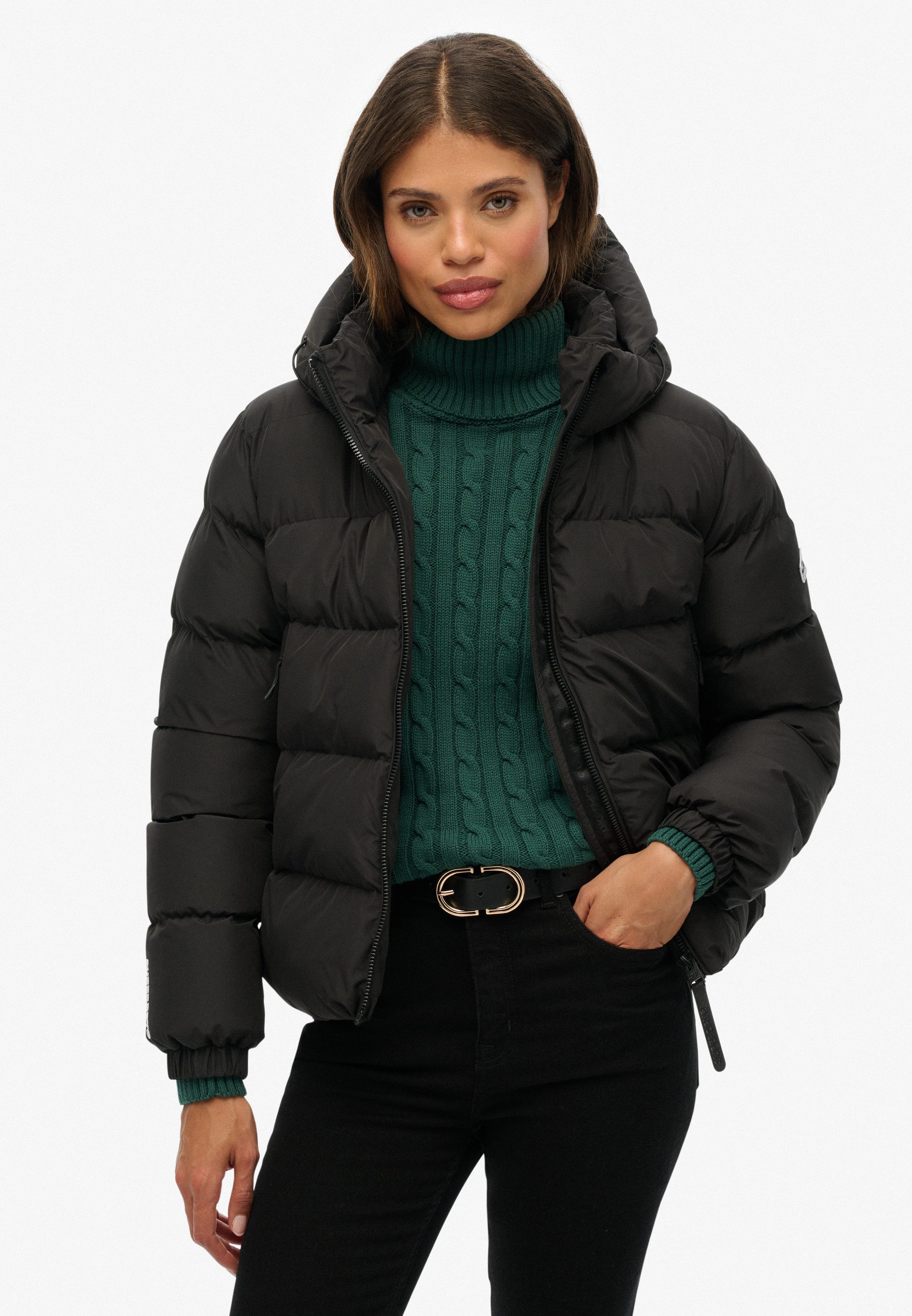 Superdry Steppjacke "HOODED SPORTS PUFFER JACKET", mit Kapuze günstig online kaufen