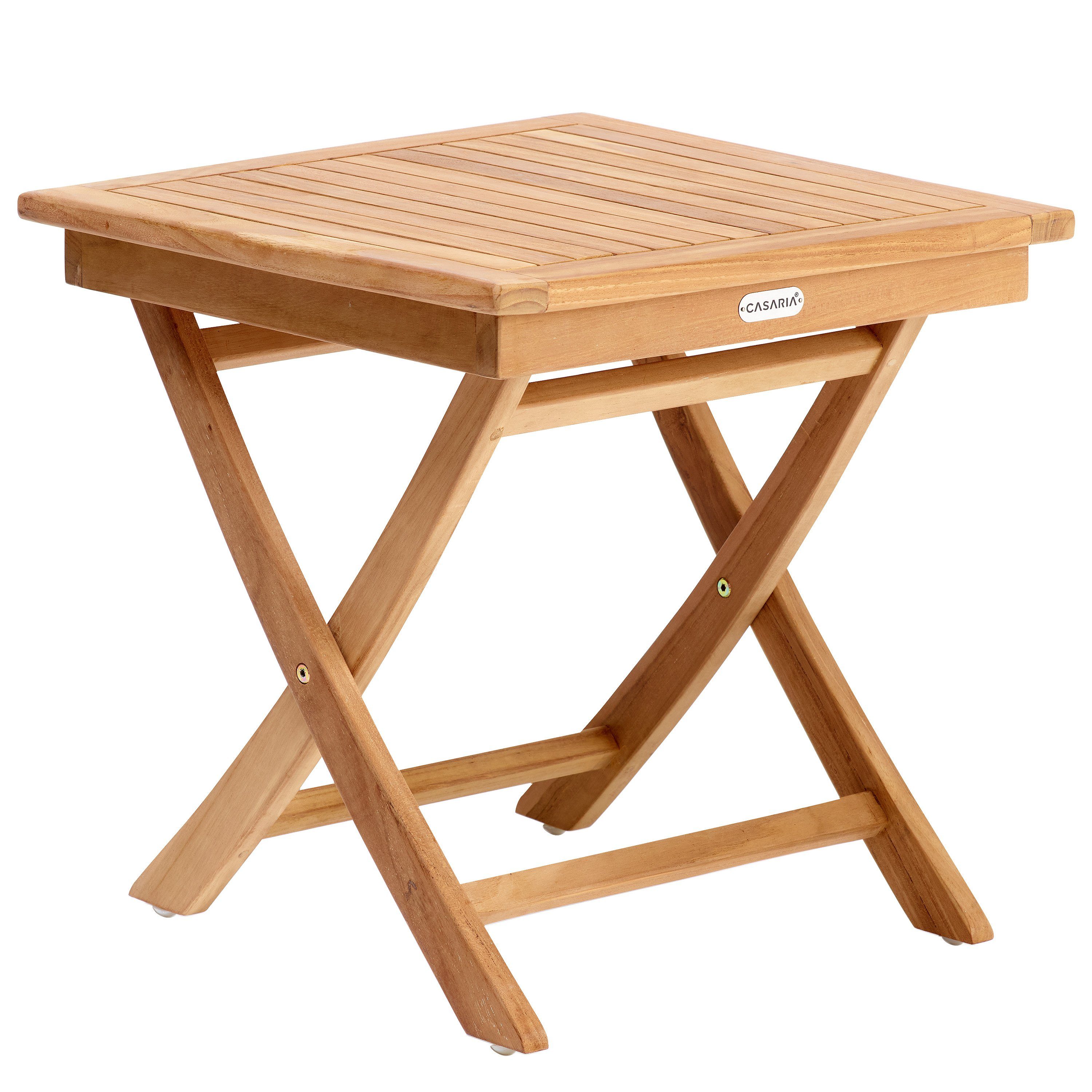 Casaria Beistelltisch »Murcia« (1St), Teakholz Gartentisch Massiv