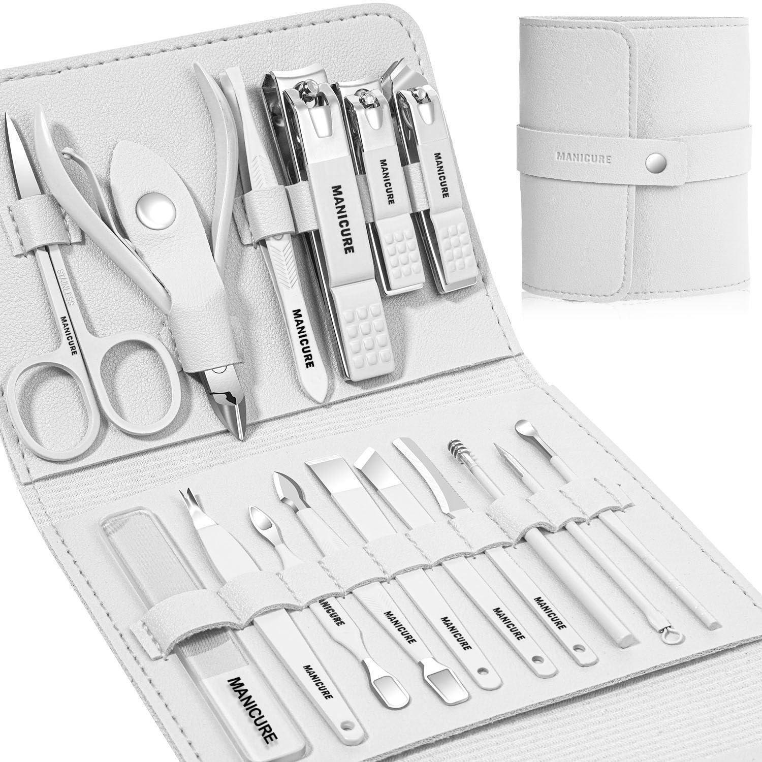 LuxusKollektion Nagelknipser-Set Maniküre- und Pediküre-Set 16-tlg. Edelstahl