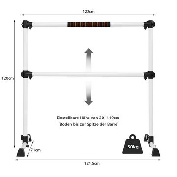 COSTWAY Balancetrainer Ballettstange, stufenlos höhenverstellbar