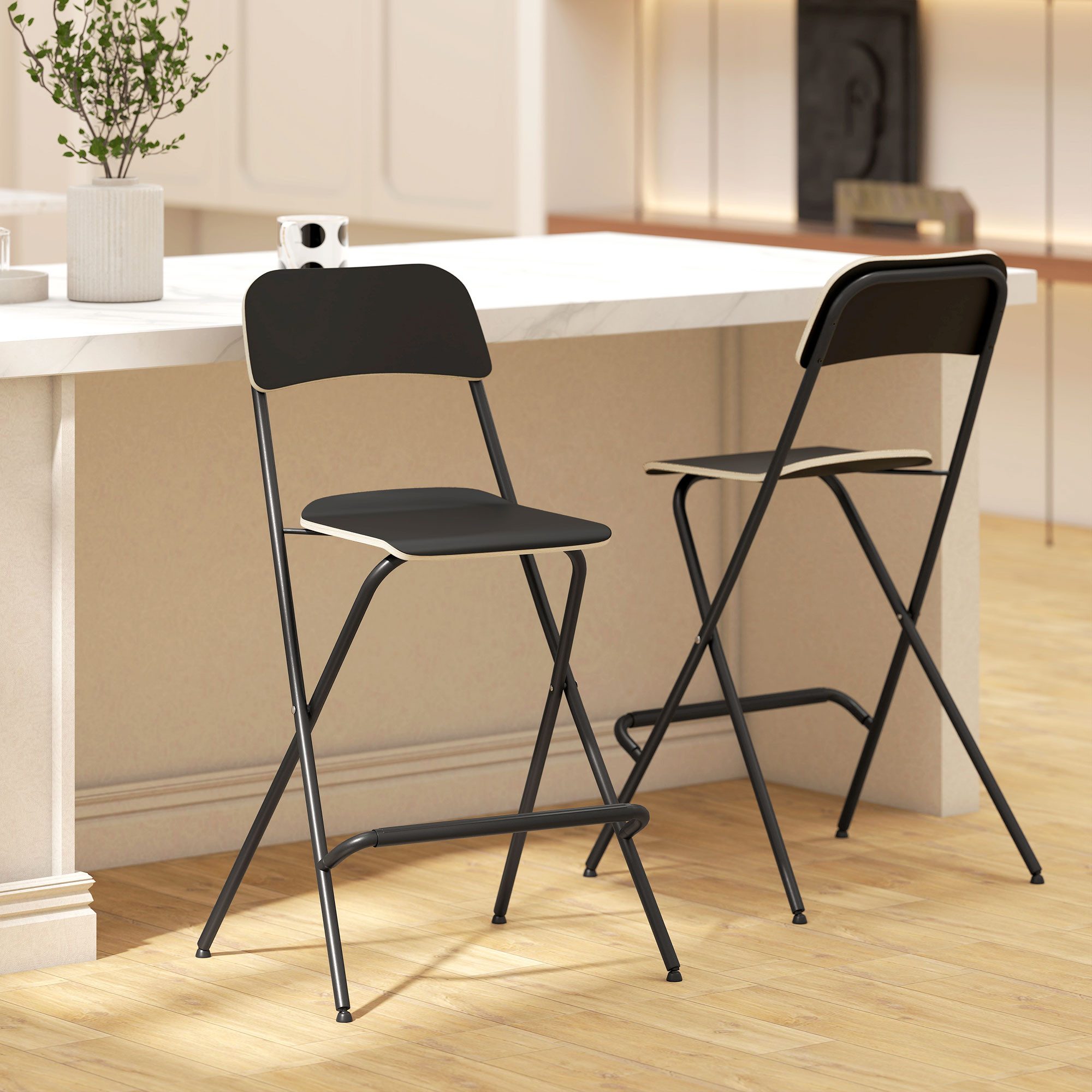 HOMCOM Barhocker Klapphocker mit Rückenlehne Stahlrahmen günstig online kaufen