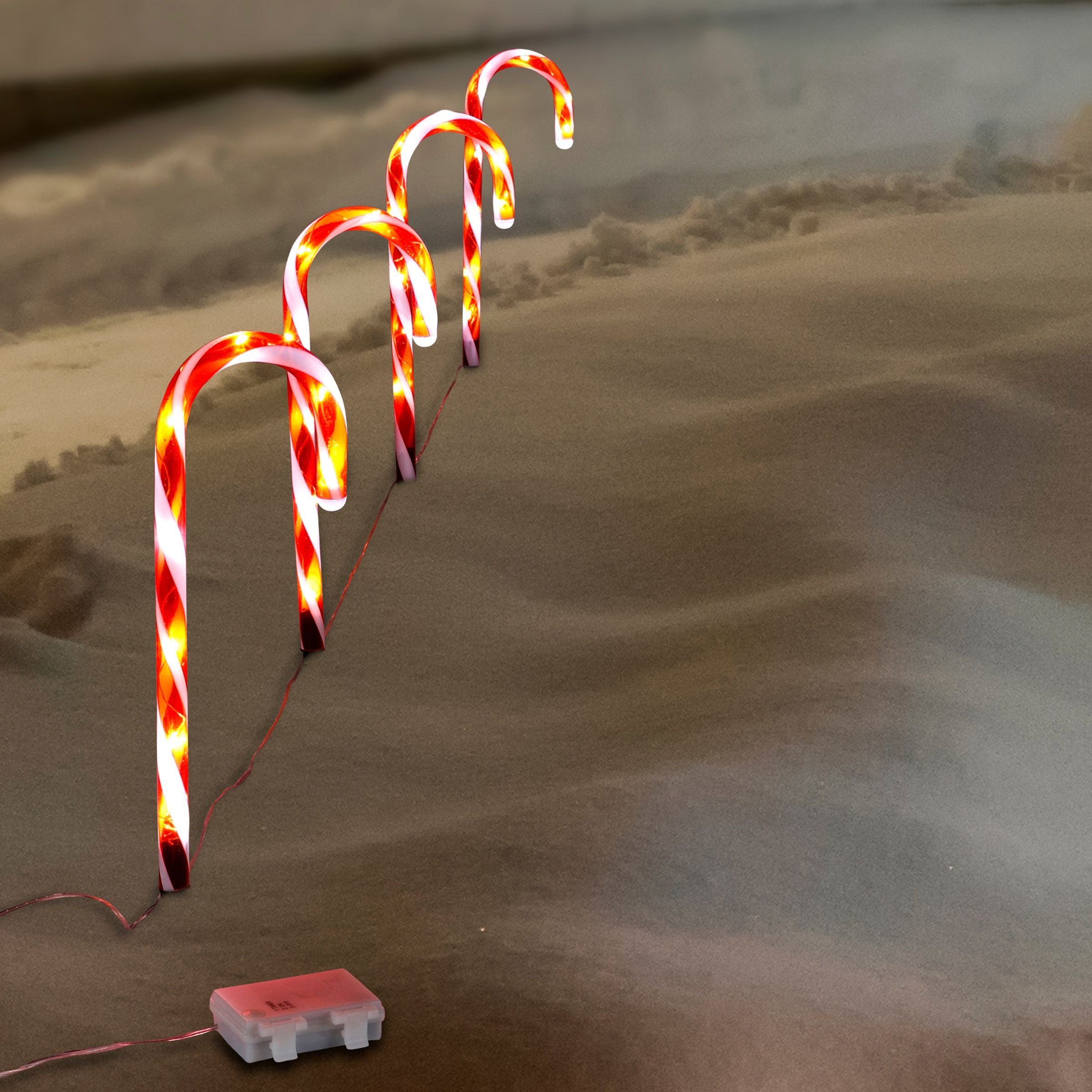 Gravidus LED Gartenleuchte 4er Set LED Zuckerstangen Gartenstecker Weihnach günstig online kaufen