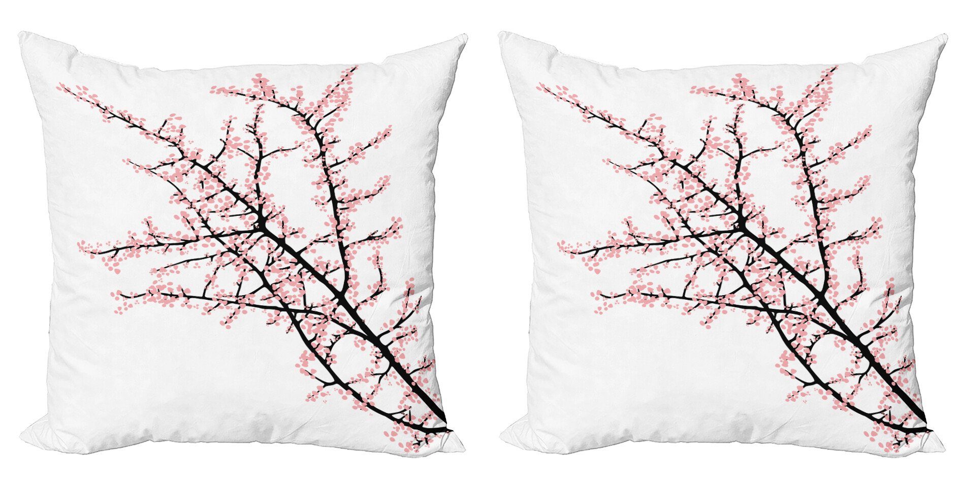 Kissenbezüge Modern Accent Doppelseitiger Digitaldruck, Abakuhaus (2 Stück), Blume Cherry Branch Floral