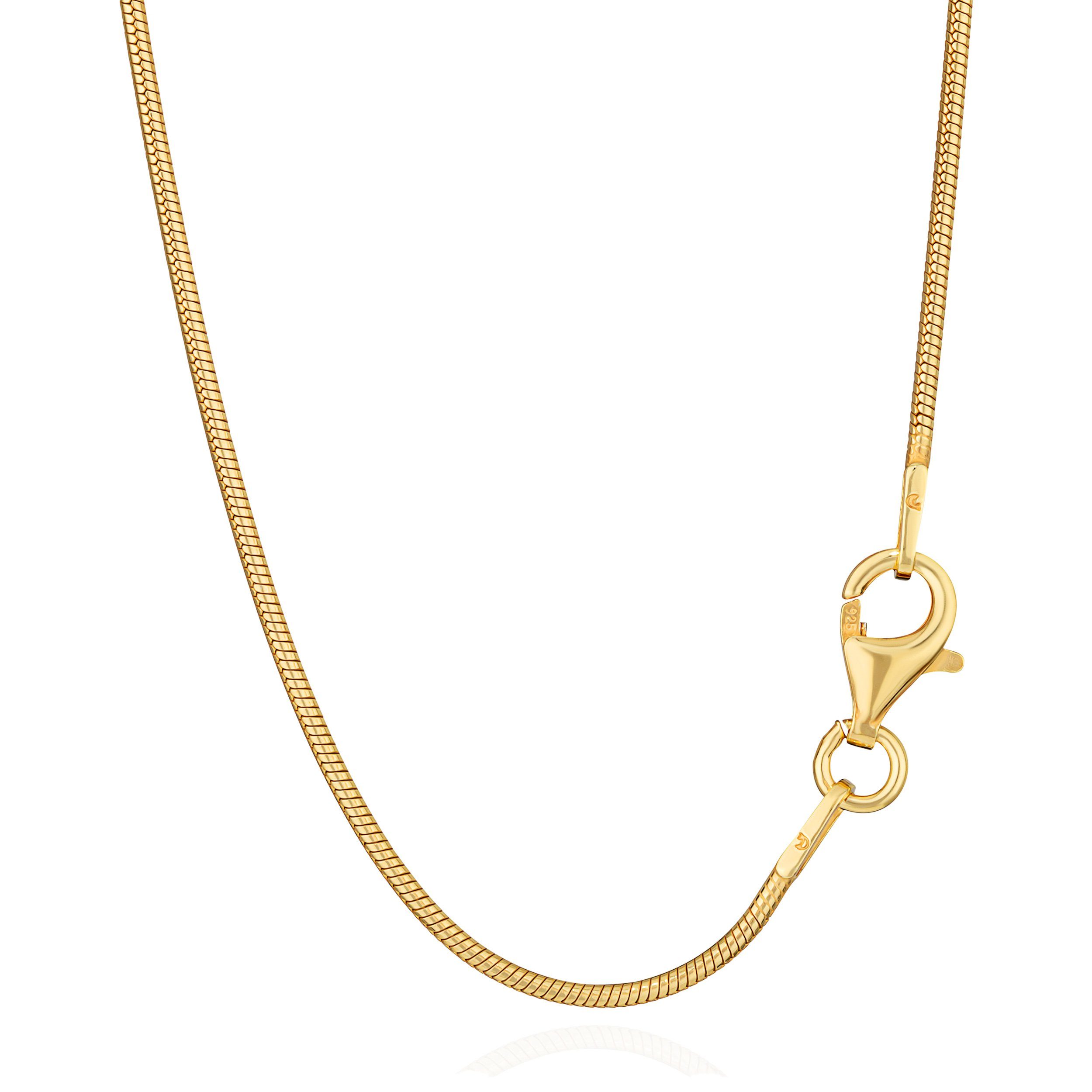 NKlaus Silberkette Halskette 45cm Schlangenkette 925 Silber Gelbgold vergol günstig online kaufen