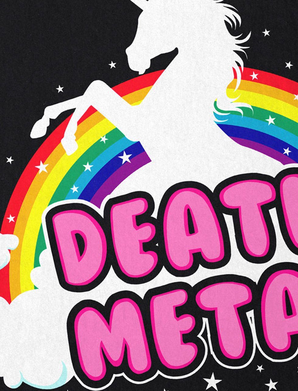 disko musik style3 Print-Shirt Death heavy Metal Einhorn T-Shirt Herren regenbogen