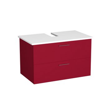 GARLIVO Waschbeckenunterschrank GLA-80 mit Schubladen, Badezimmer Waschtischunterschrank, Rot Breite 84 cm, Soft-Close, Push-to-Open/ Tip-On, Hängend