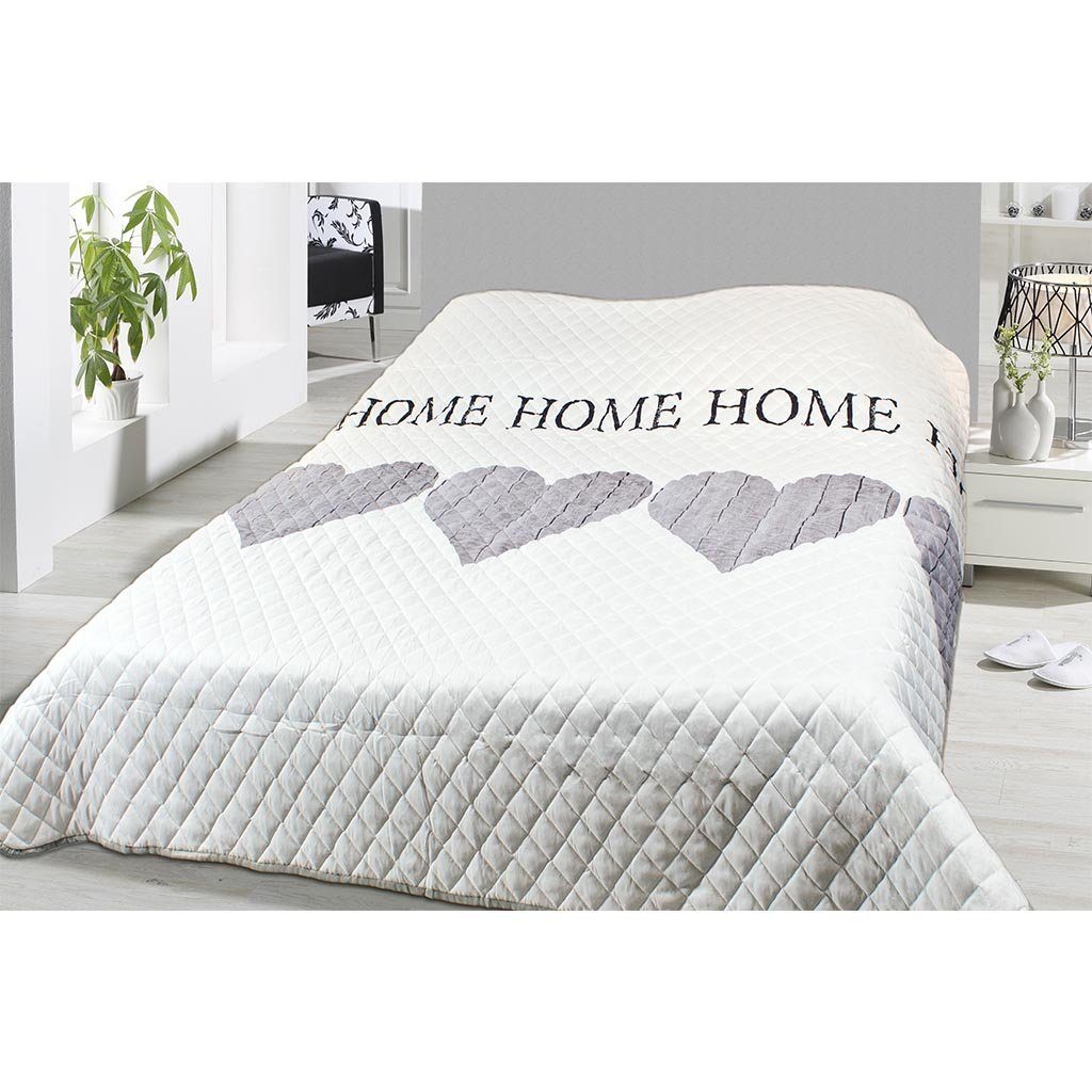 One Home Tagesdecke Herzen Home, gesteppt, Bettüberwurf oder Sofaüberwurf