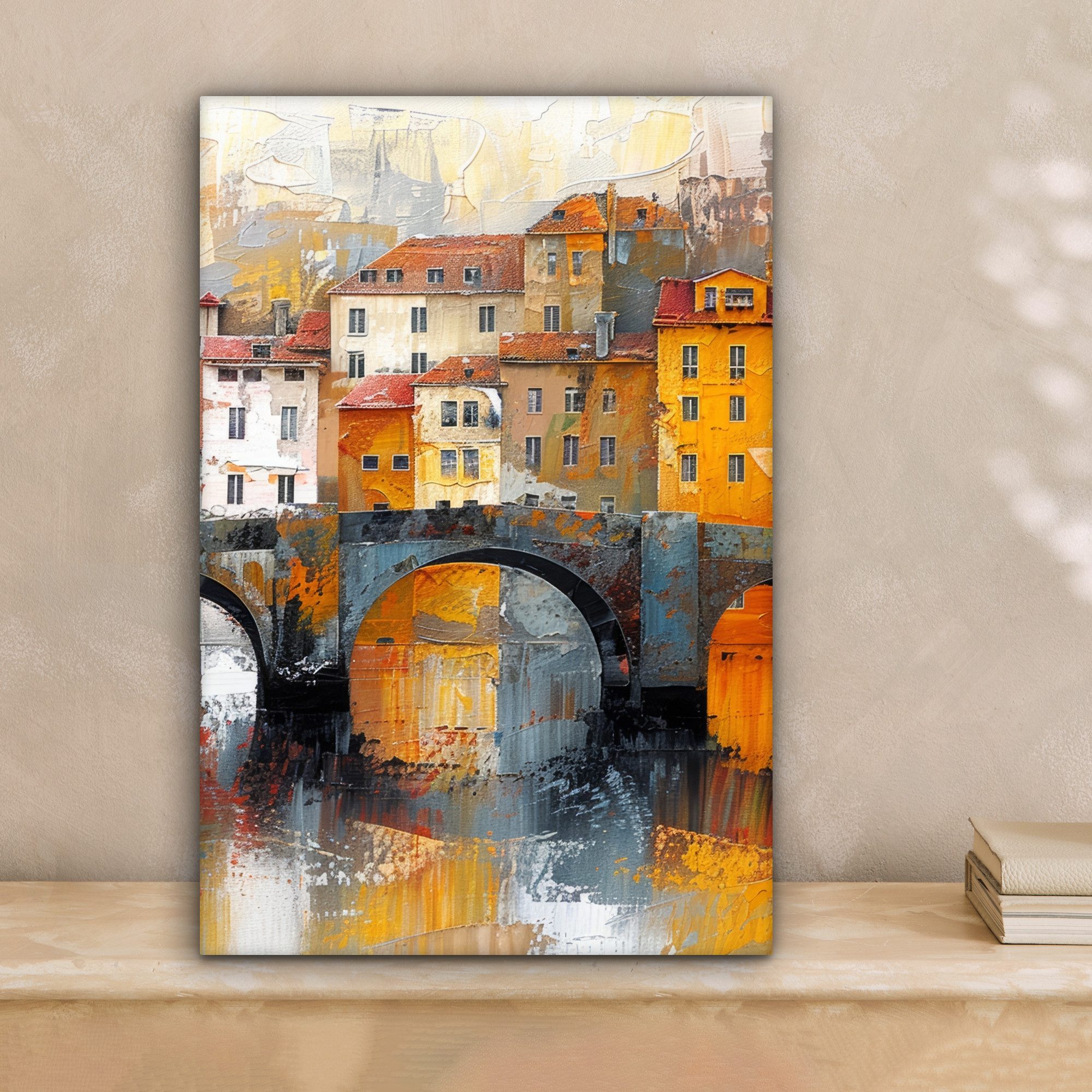 OneMillionCanvasses® Leinwandbild Graben - Häuser - Kunst, Fotodruck (1 St) günstig online kaufen