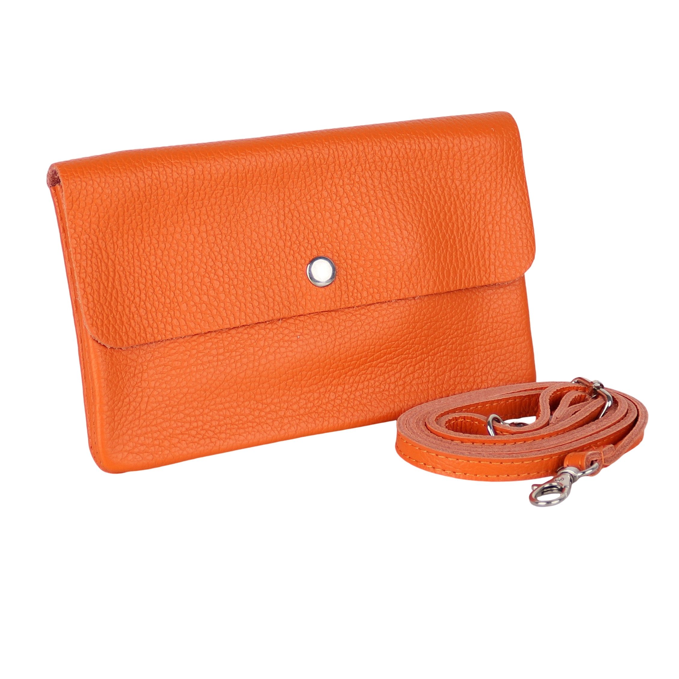 MIRROSI Clutch Damen, Crossbody Bag, Echtleder made in Italy ca.20x12x2cm (Leopard Leo Muster und Unifarbe), Umhängetasche, Schultertasche für jeden Anlass
