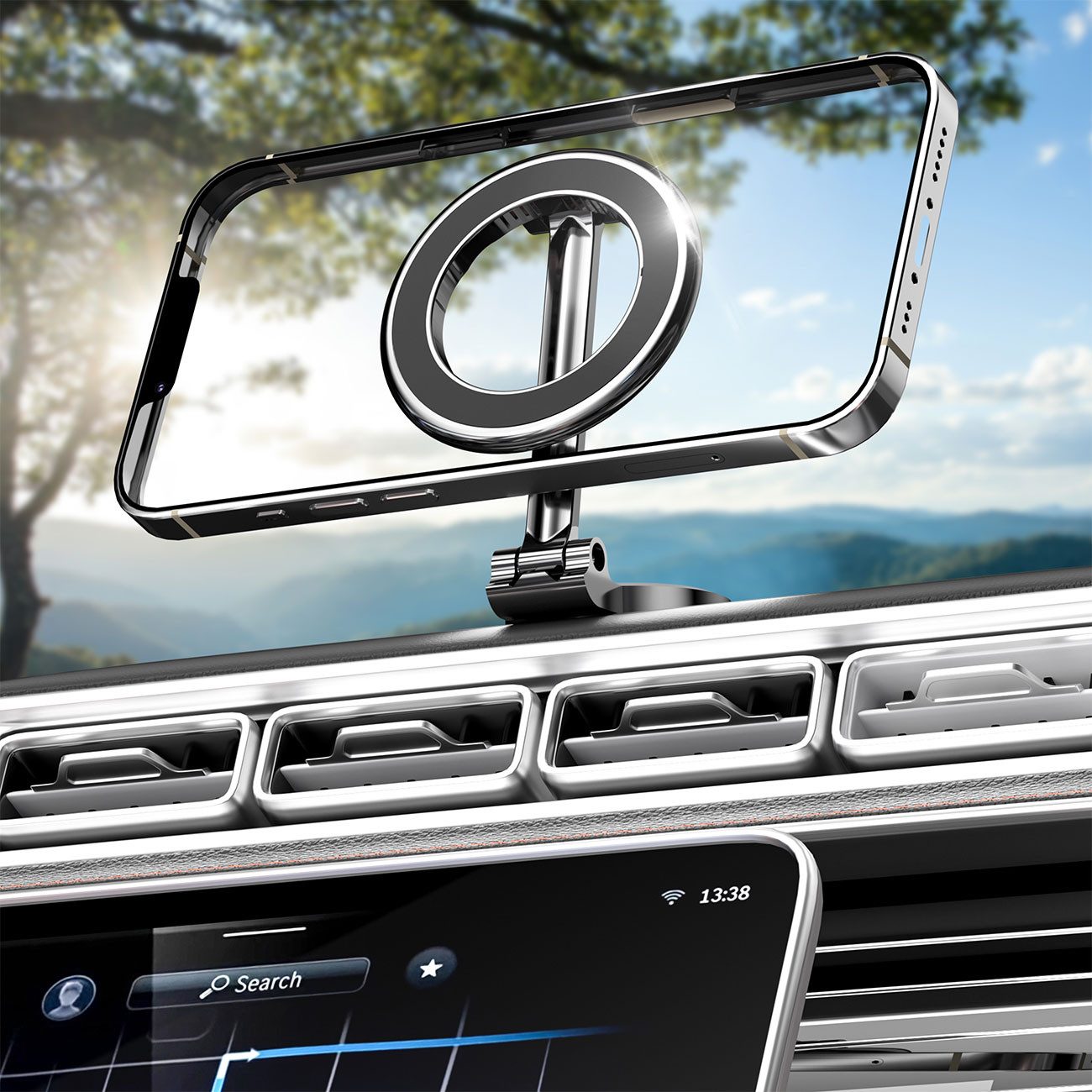 Casativo Handy-Halterung Robuste Auto Smartphone-Halterung MagSafe komp, 360° drehbar, (1-tlg., einfache Montage, Magnethalterung für iPhone 16,15,14,13,12) – Bild 3 von 5