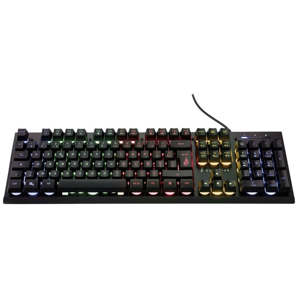 Surefire SureFire Multimedia-RGB-Gaming-Metalltastatur, Französisch 48711 Tastatur (Beleuchtet, Multimediatasten)