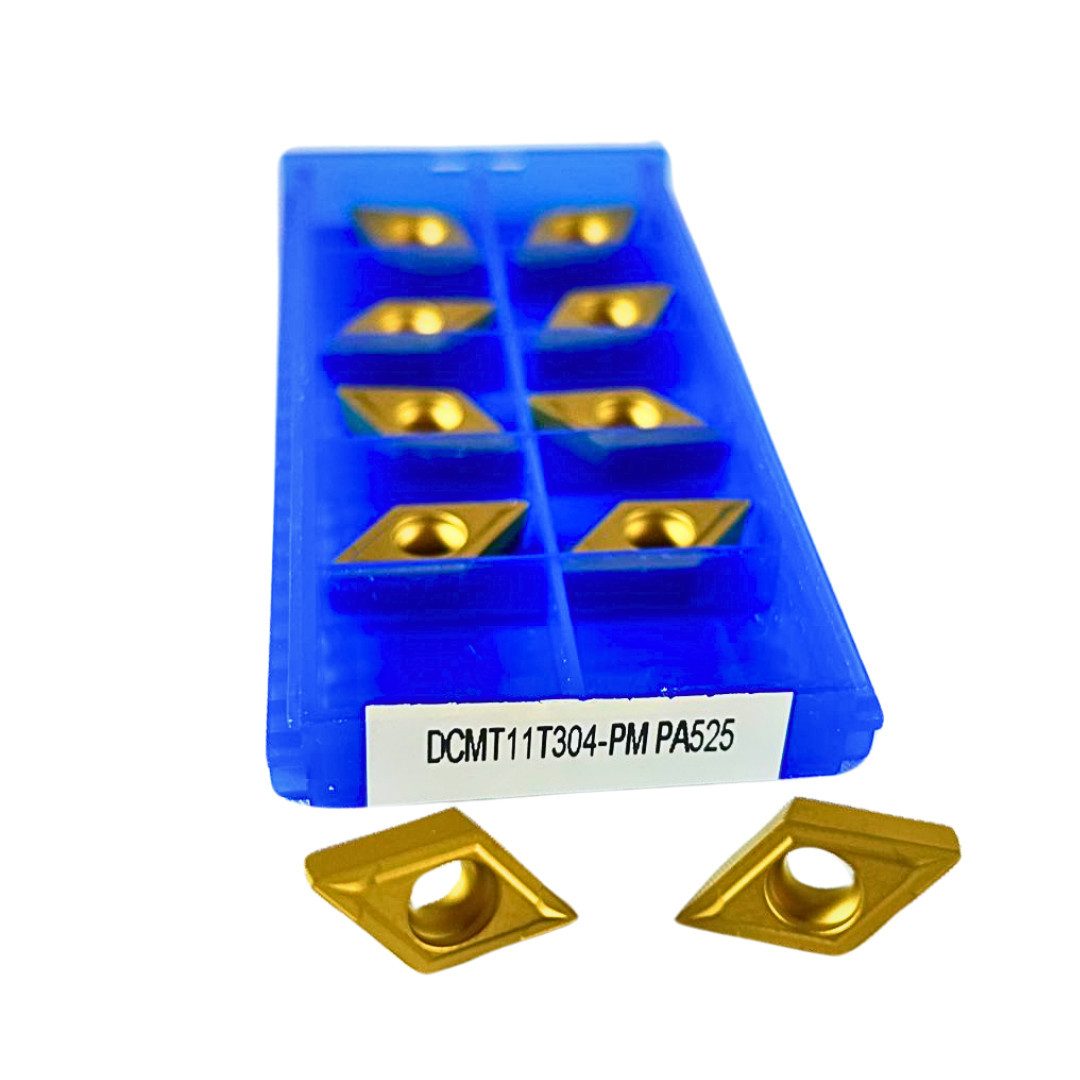 RACEL Wendeplattenfräser 10x DCMT11T304 Wendeplatten für Stahl ISO VHM TiN Beschichtet, 10-tlg., Vollhartmetall