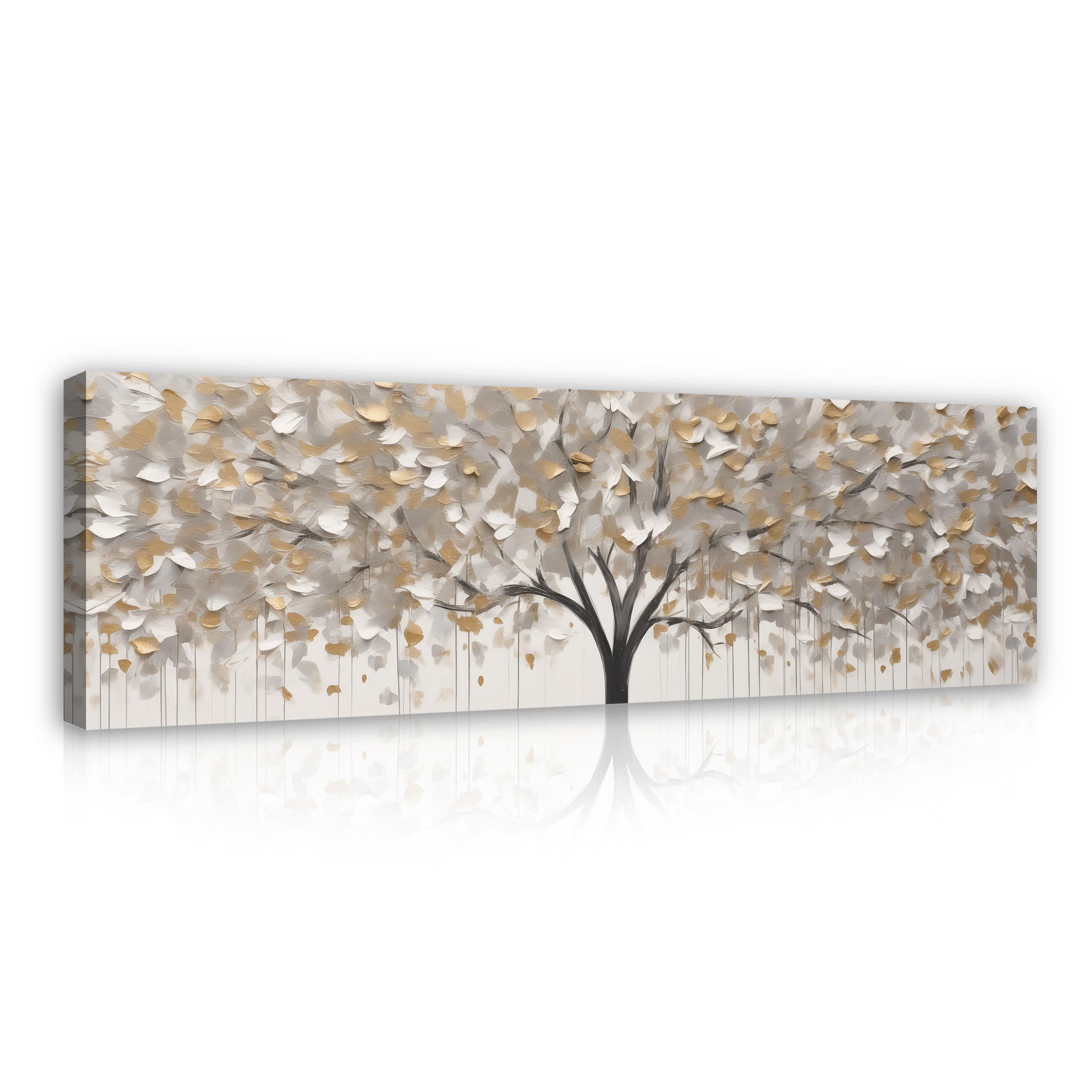 Wallarena Leinwandbild Baum Abstrakt Beige Modern XXL Wandbilder Wand Dekor günstig online kaufen