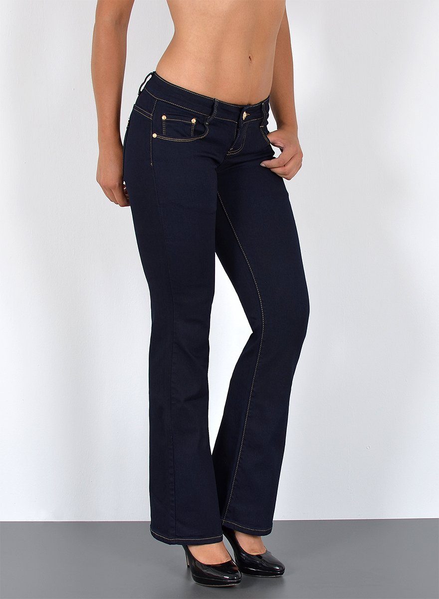 ESRA Bootcut-Jeans Damen Schlagjeans mit weitem Bein und Stretch bis Große günstig online kaufen