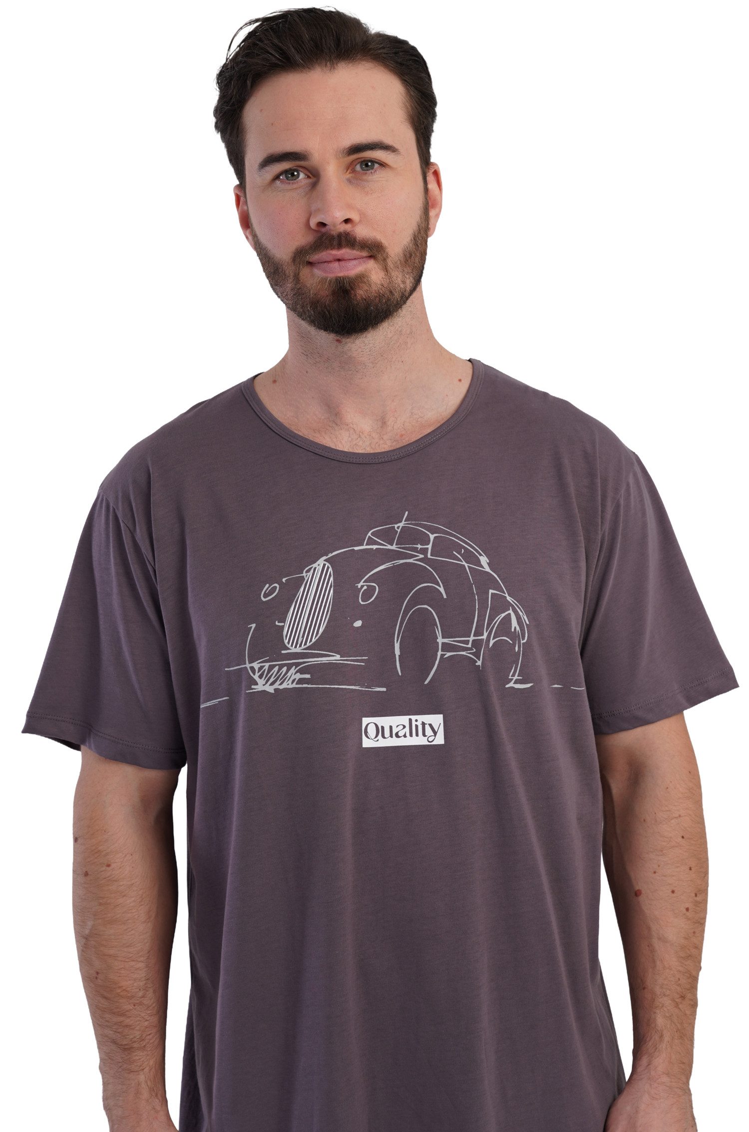 Vienetta Nachthemd Man (Packung, 1-tlg) Herren Schlafanzug Schlafshirt Nachthemd Kurzarm Baumwolle