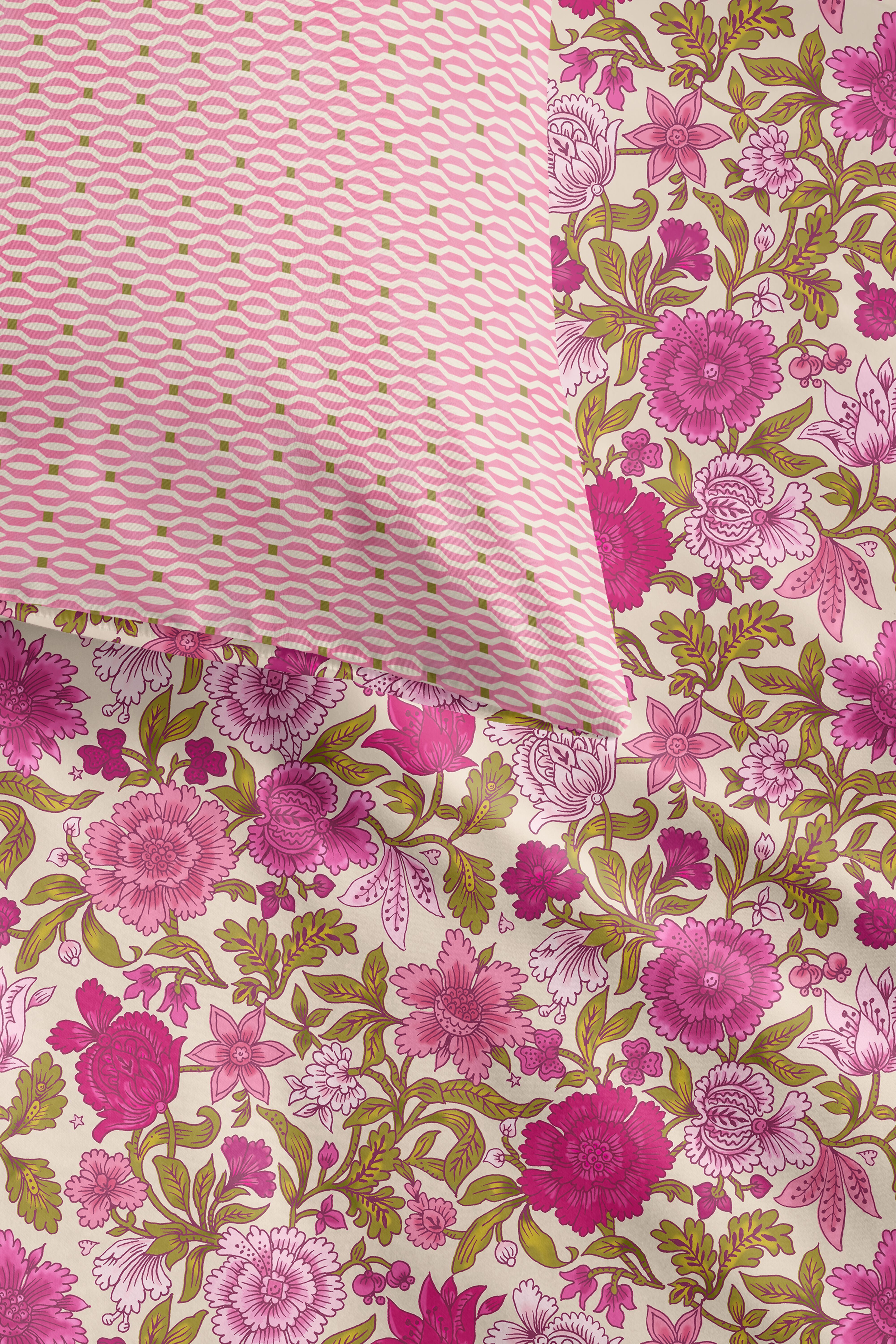 Oilily Bettwäsche Emerly 155x220 + 1x80x80 cm Mako-Satin Baumwolle mit Reißverschluss, Mako-Satin, 2 teilig, Mako-Satin, glatt, atmungsaktiv & geschmeidig, mit wertiger Haptik