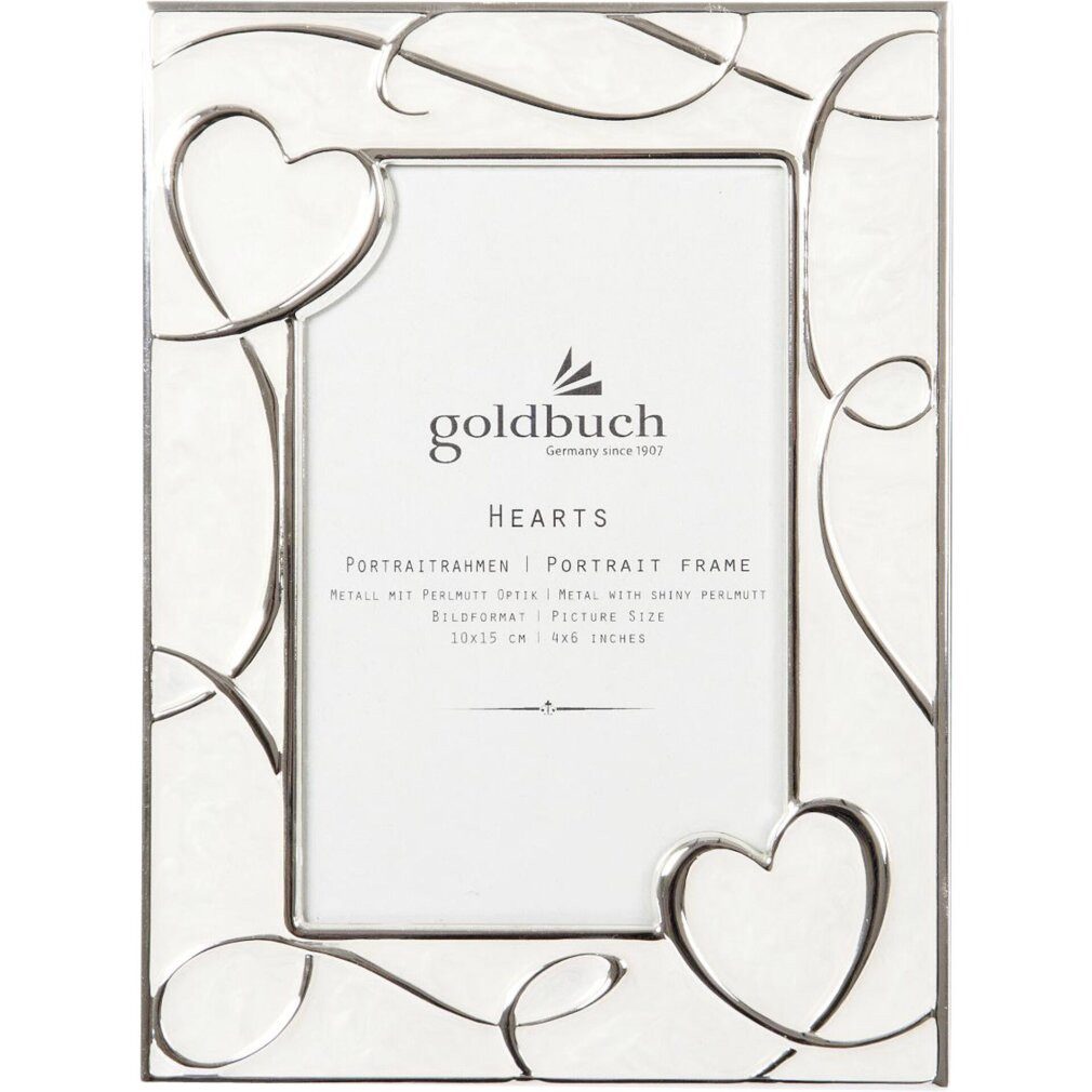 Goldbuch Rahmen Hearts creme 10x15 Metallrahmen Portrait 960242