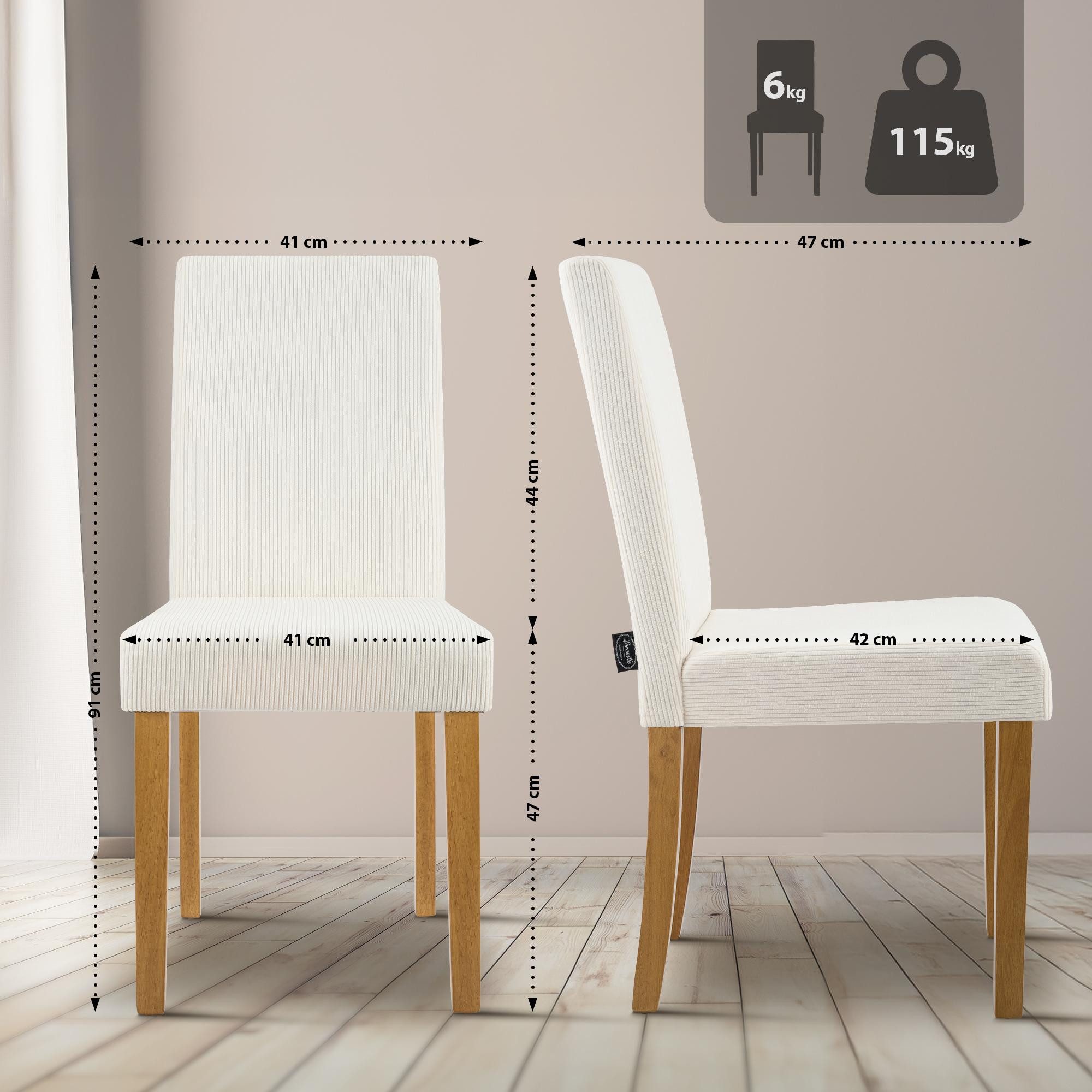 CLP Esszimmerstuhl Ina, Cordbezug, mit Rückenlehne günstig online kaufen