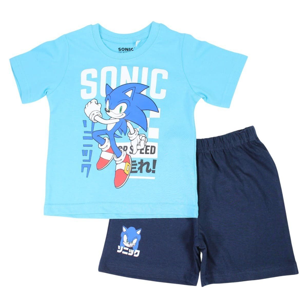 Sonic The Hedgehog Pyjama SONIC Kinder Schlafanzug kurzes Pyjama 2-8 Jahre SONIC JUNGEN SCHLAFANZUG KURZ