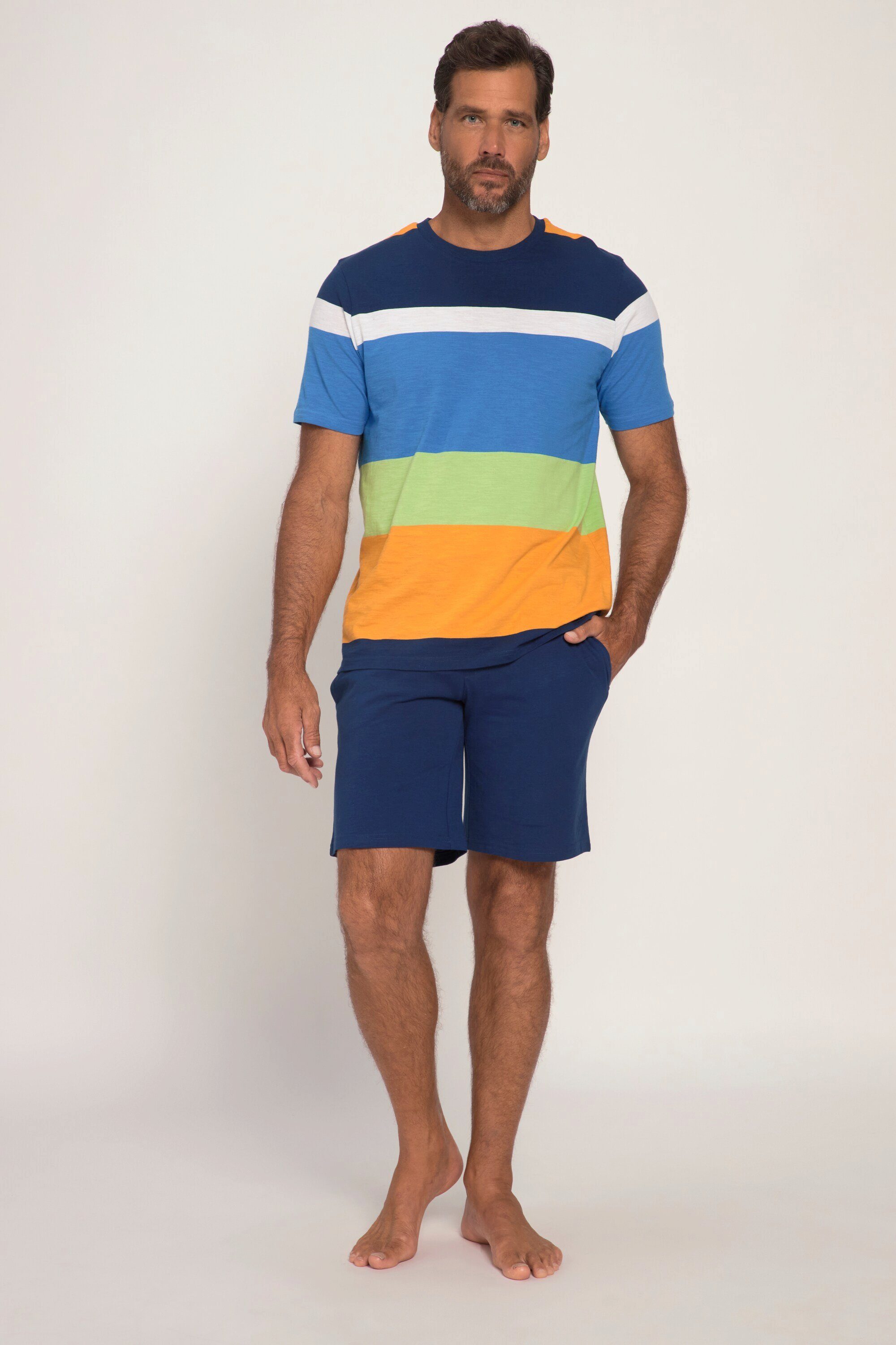 Shorts Schlafanzug kurz Shirt 7 bis JP1880 XL Schlafanzug geringeltes
