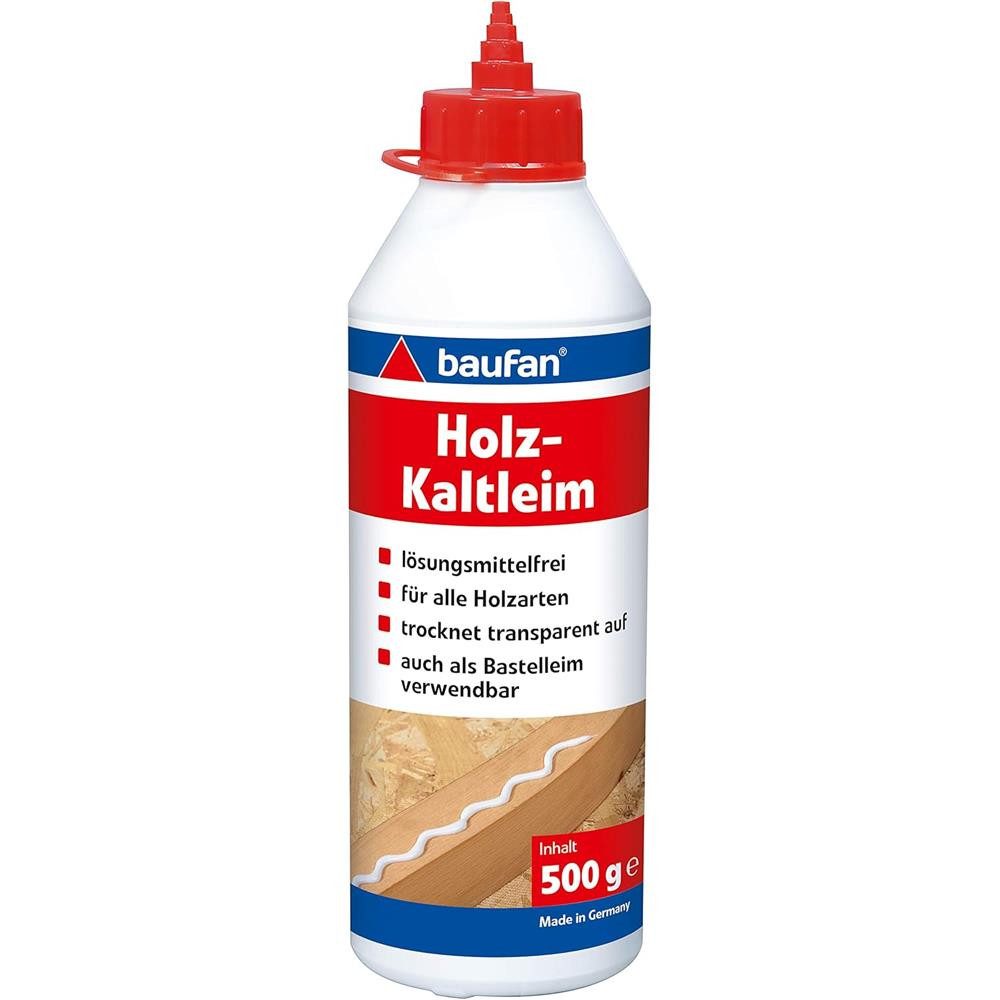 baufan® Bastelkleber Holz-Kaltleim Bastelleim Holzleim Holzkleber, Für Holz, Tex