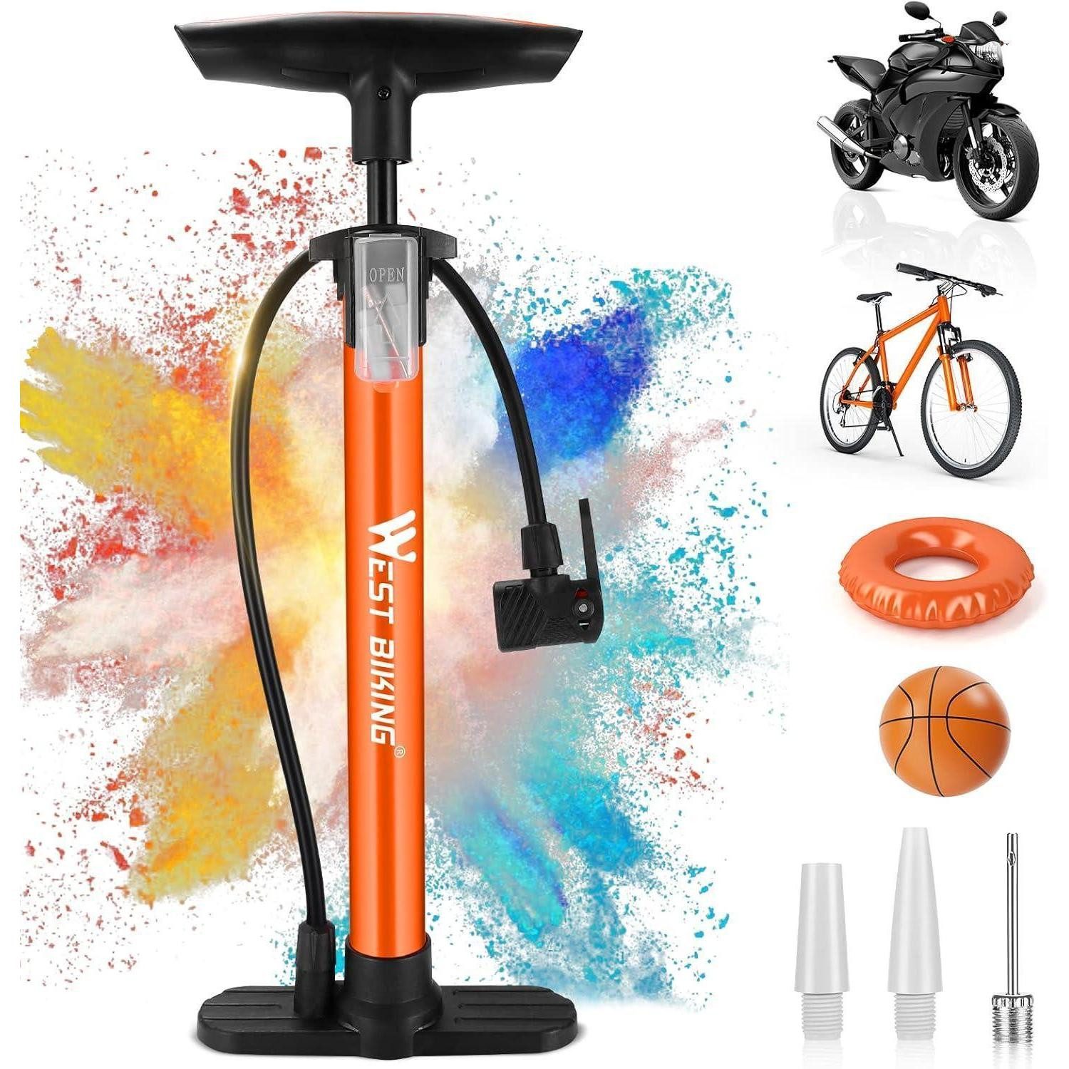 LuxusKollektion Fahrradpumpe Fahrradpumpe Luftpumpe Standpumpe 160 Psi für alle Ventile mit